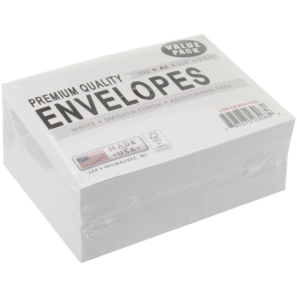 Leader Paper Products White A2 Envelopes, 100ct.