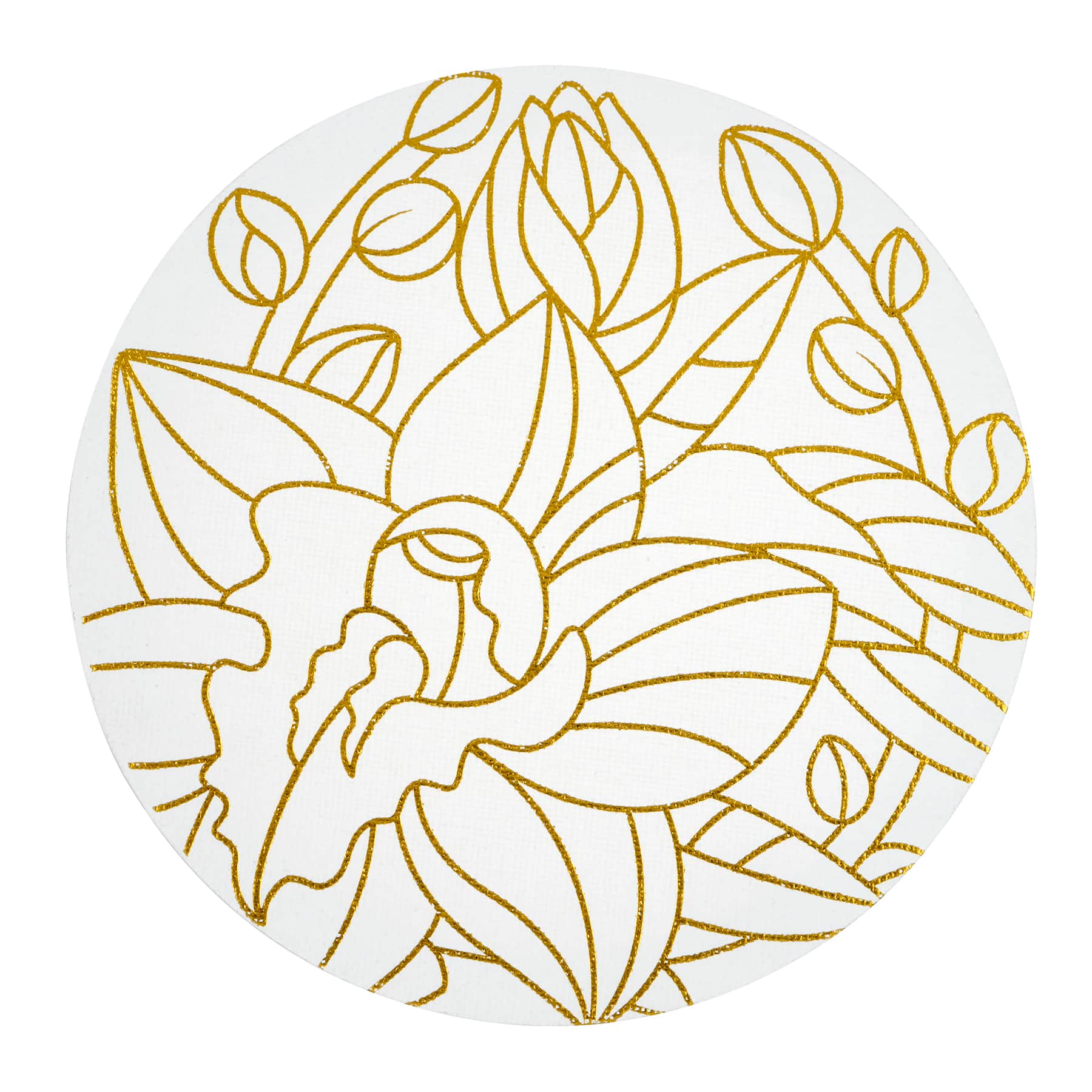 Mini Orchid Round Canvas Painting Kit by Craft Smart®