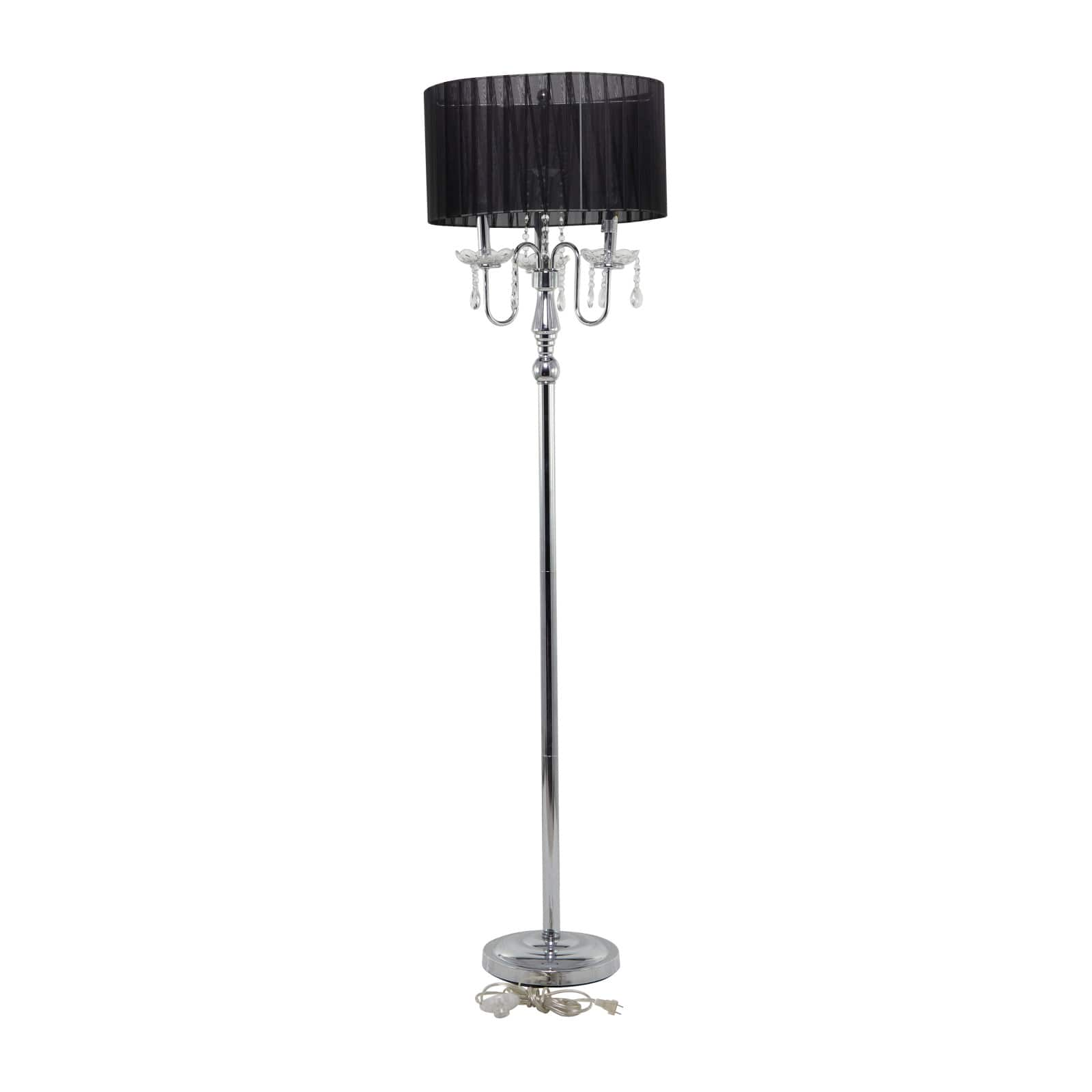 Silver Metal Floor Lamp 16&#x22; x 16&#x22; x 63&#x22;