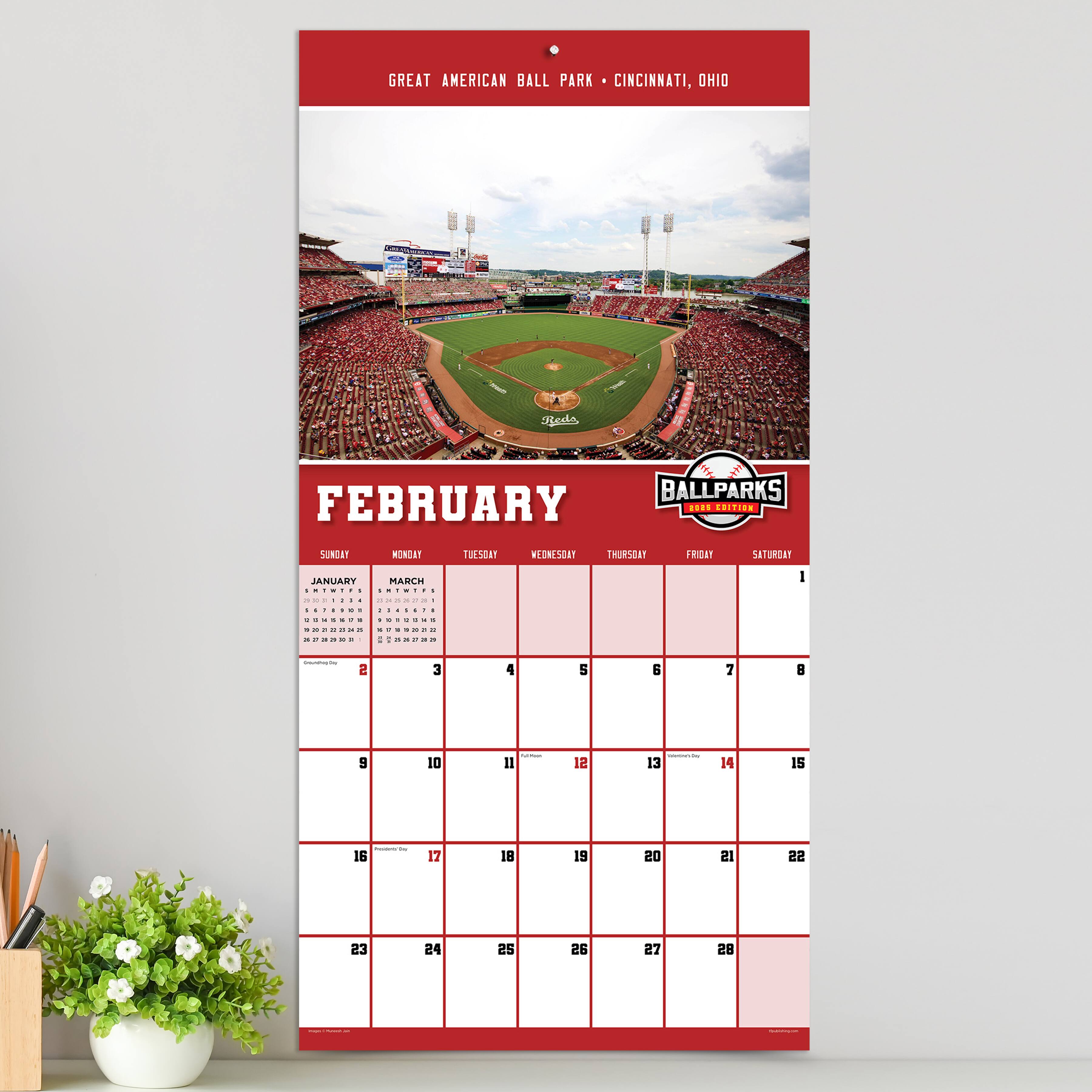 TF Publishing 2025 Ballparks Wall Calendar