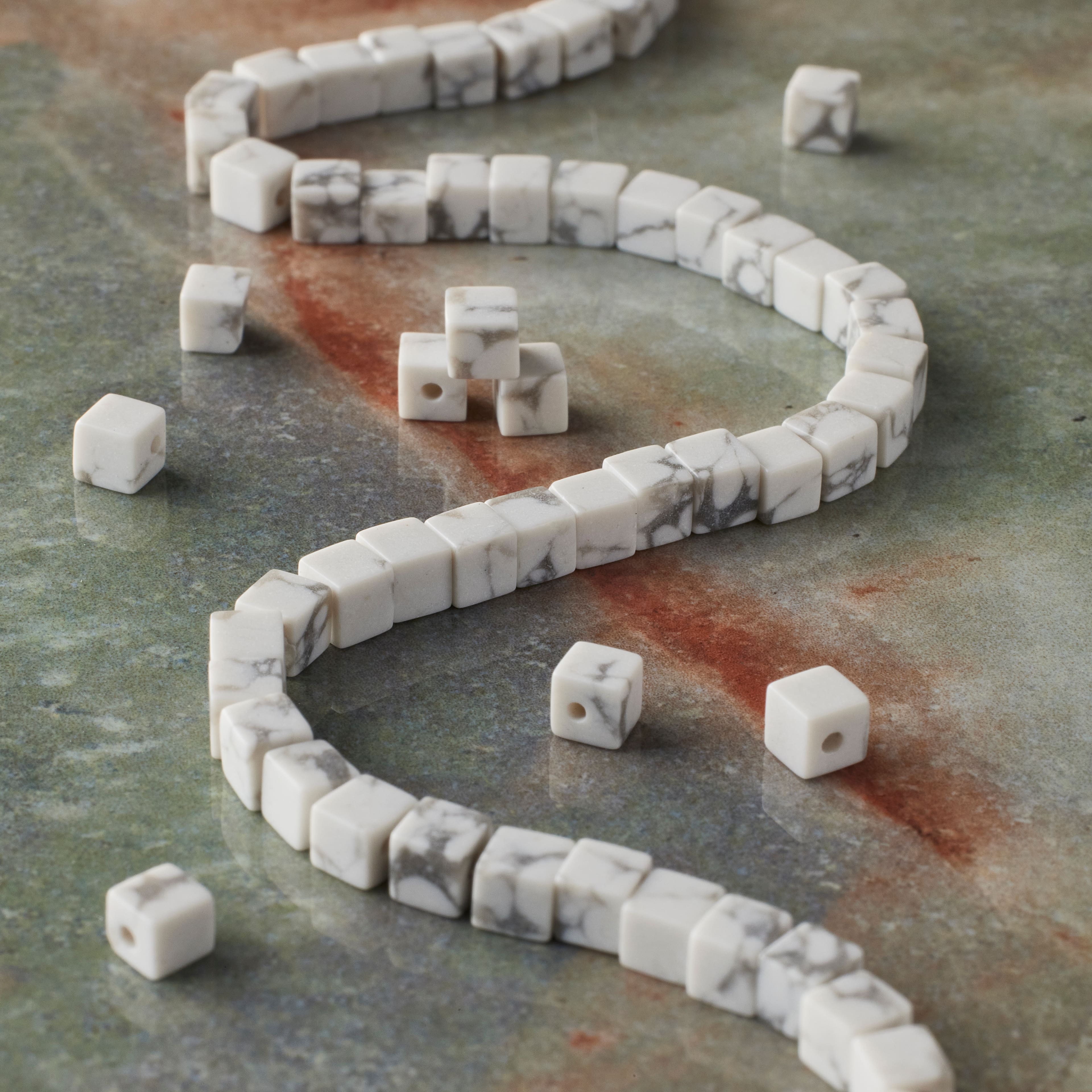 White Howlite Cube Beads, 4mm by Bead Landing&#x2122;