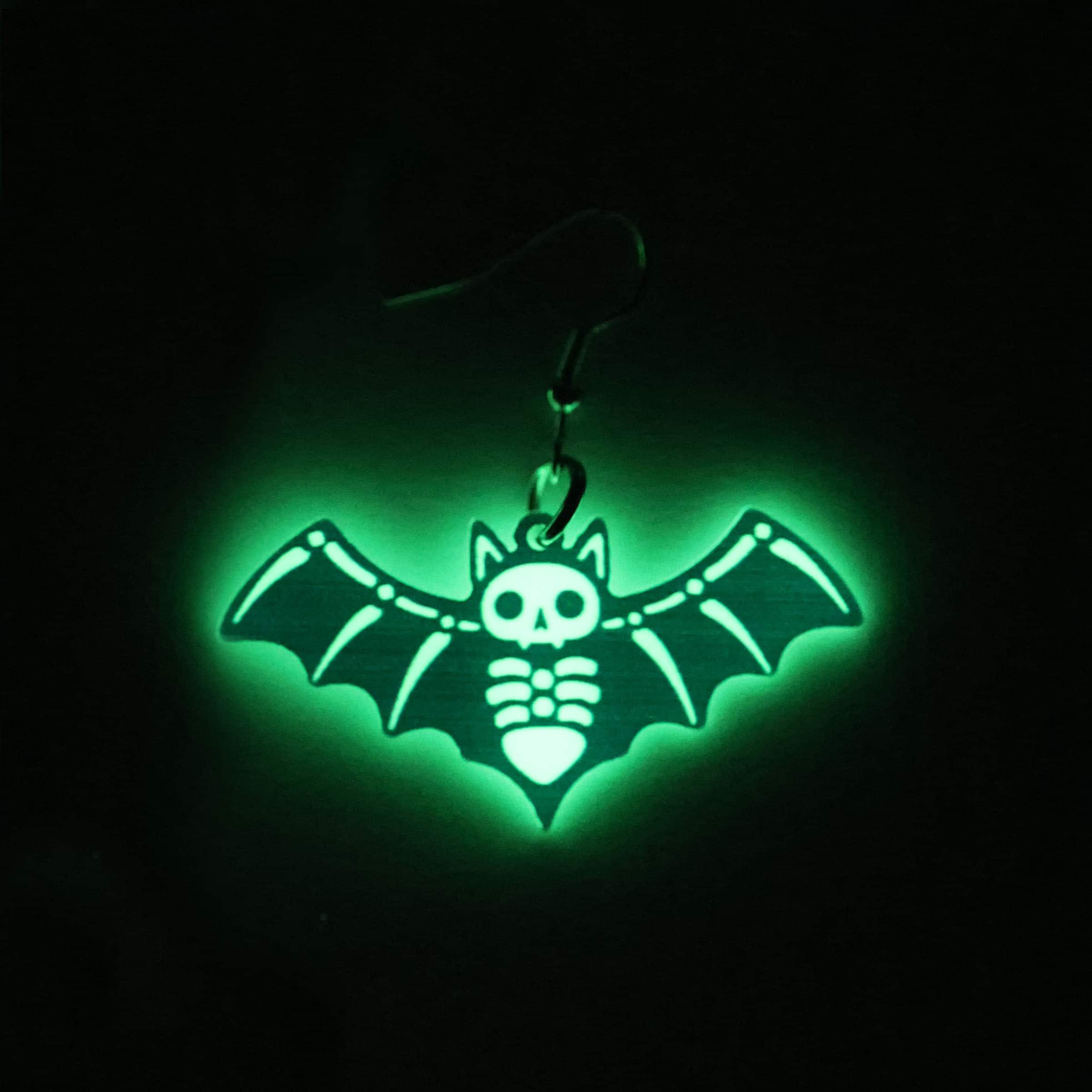 Glow-in-the-Dark Skeleton Bat Earrings by Celebrate It&#x2122;