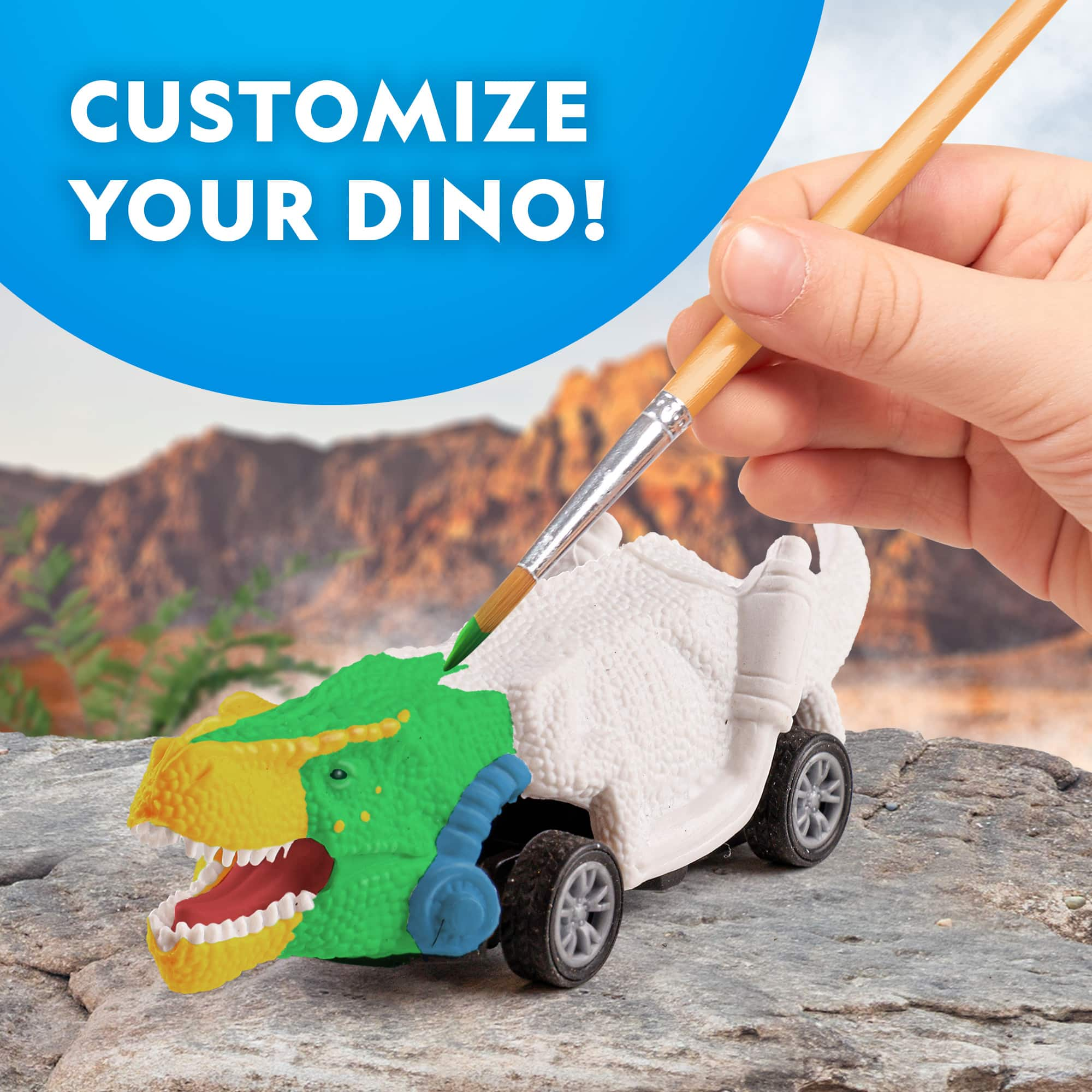 National Geographic&#x2122; Paint Your Own Dino Race Cars Kit