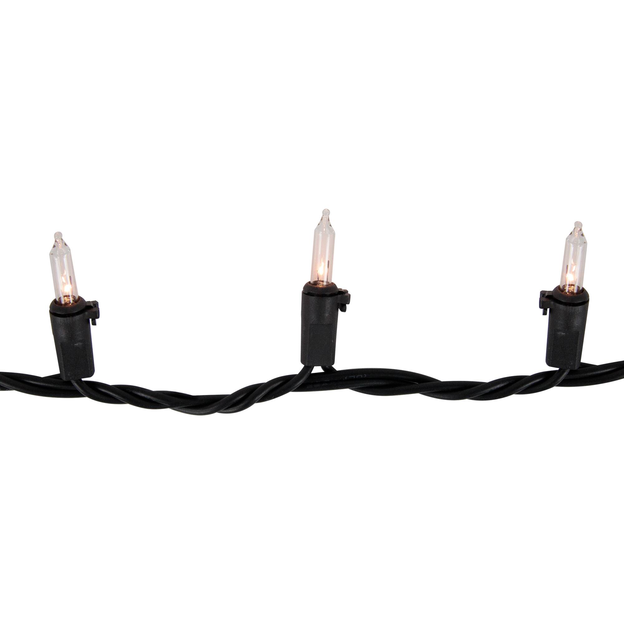100ct. Mini Christmas String Lights with Black Wire