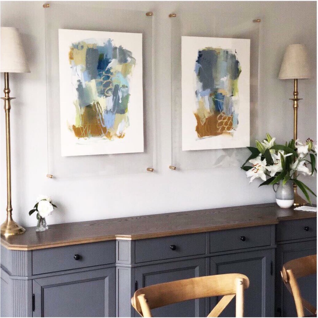 Wexel Art Double Panel Clear Acrylic Floating Wall Frame with Gold Hardware