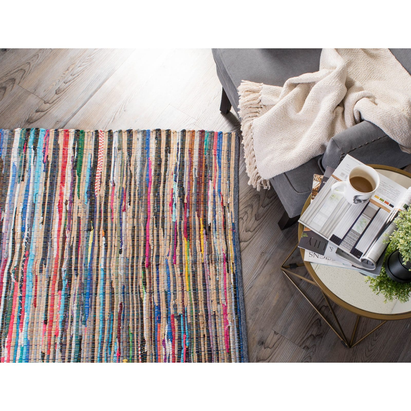 DII&#xAE; Multicolor Rag Rug, 2.25ft. x 6ft.
