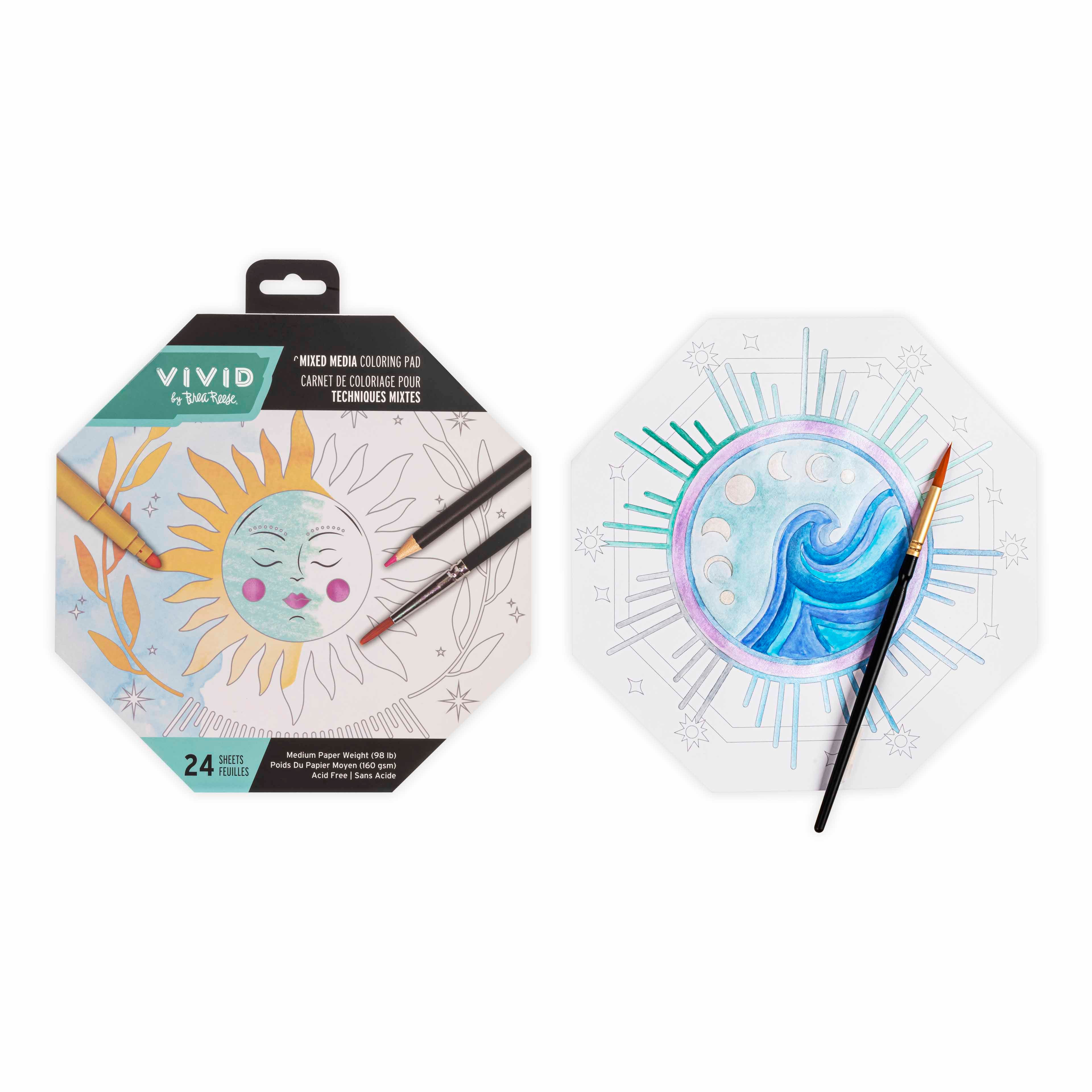 VIVID by Brea Reese&#xAE; Octagon Mixed Media Coloring Pad