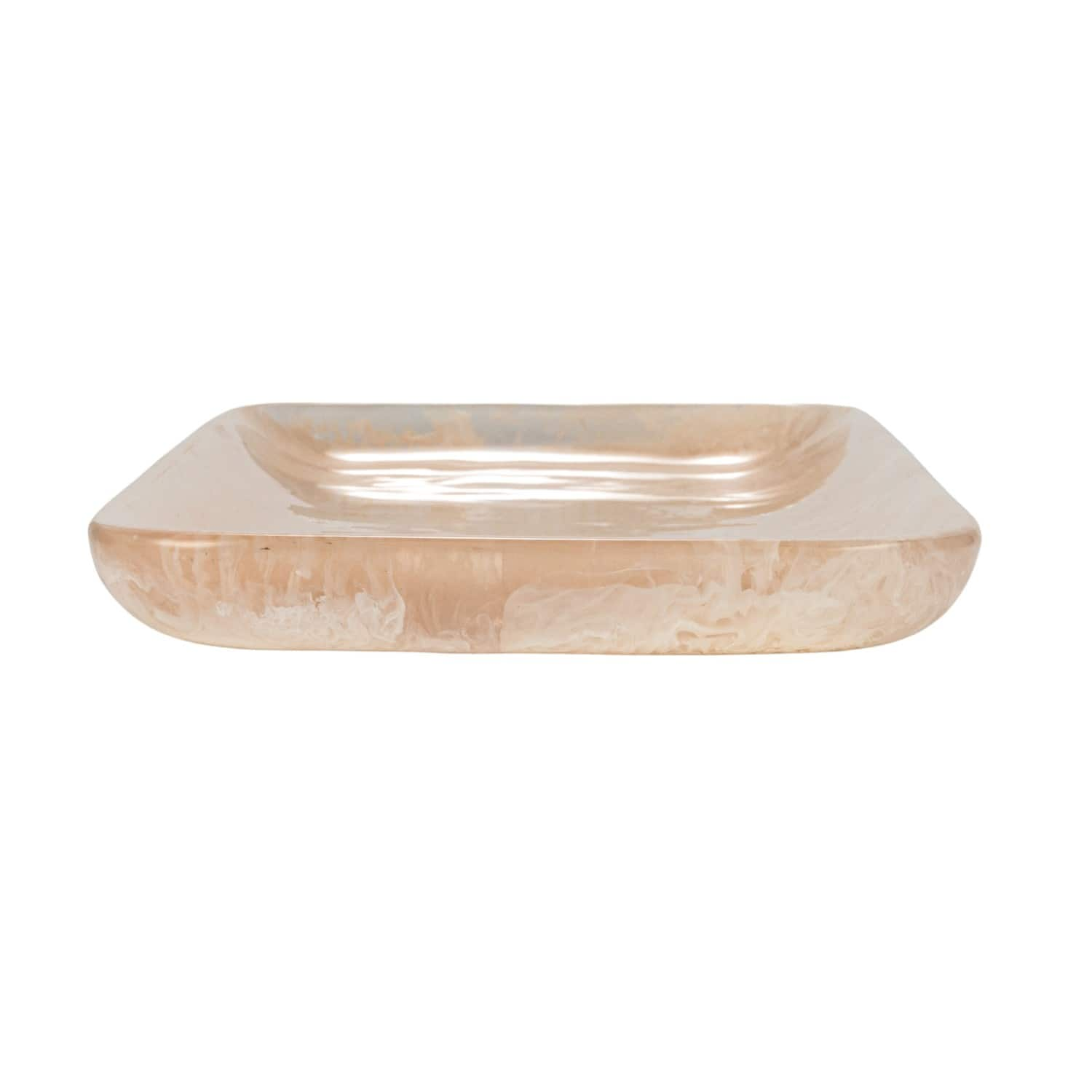 12&#x22; Blush Pink Matte Marbled Tray