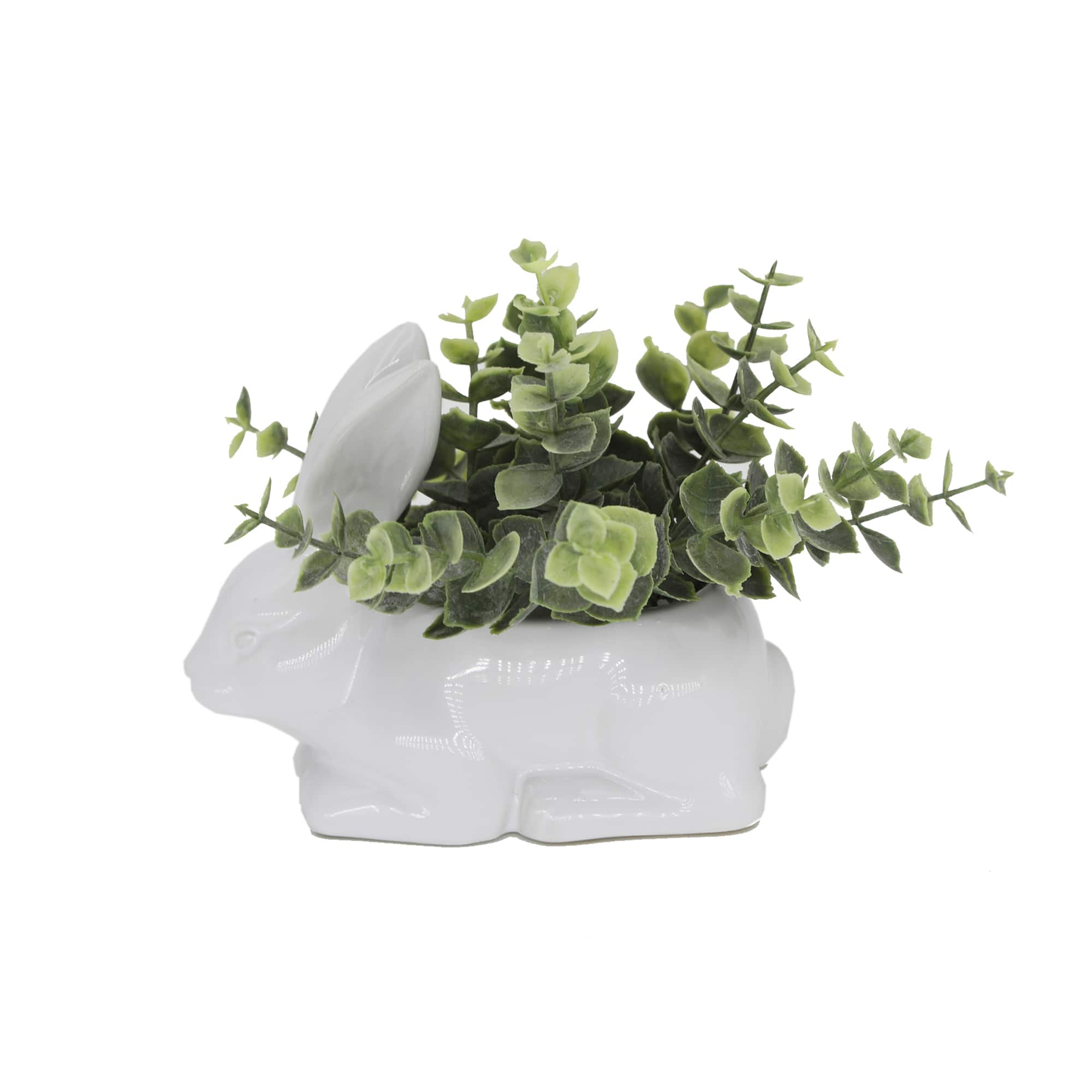 Flora Bunda® 7" Eucalyptus in Ceramic Bunny