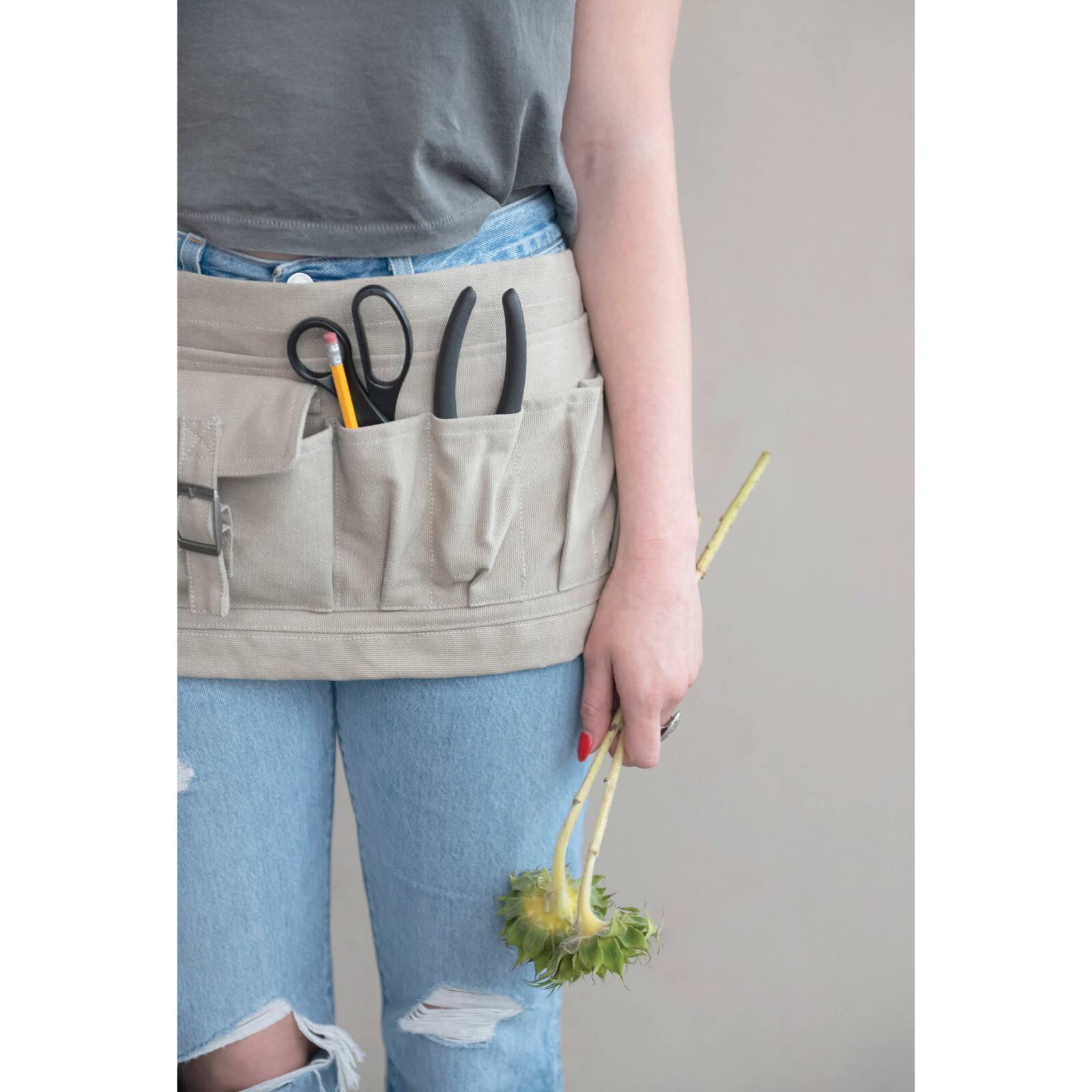 Hello Honey® Cotton Canvas Half Garden Apron with 8 Pockets