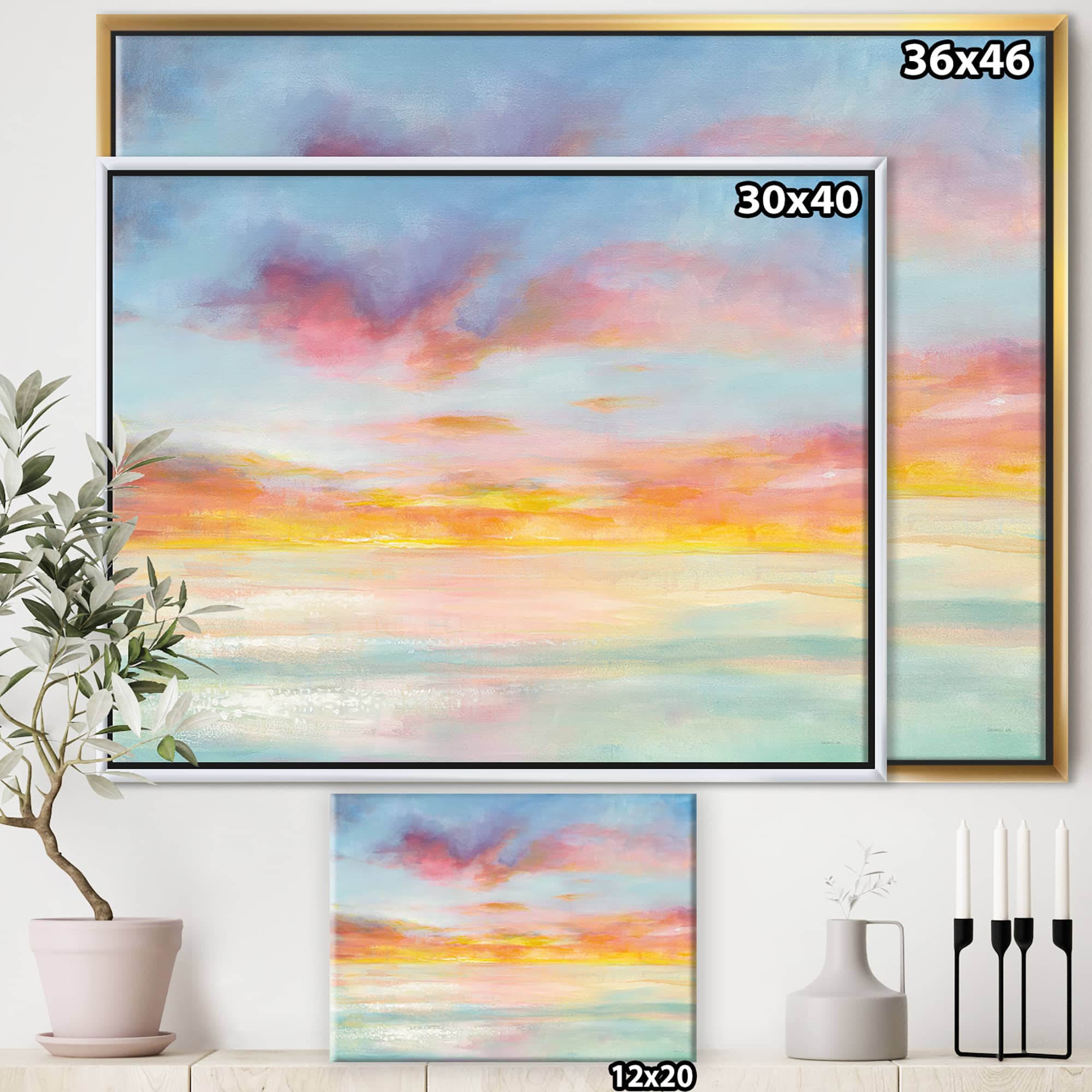 Designart - Pastel Pink And Blue Clouds