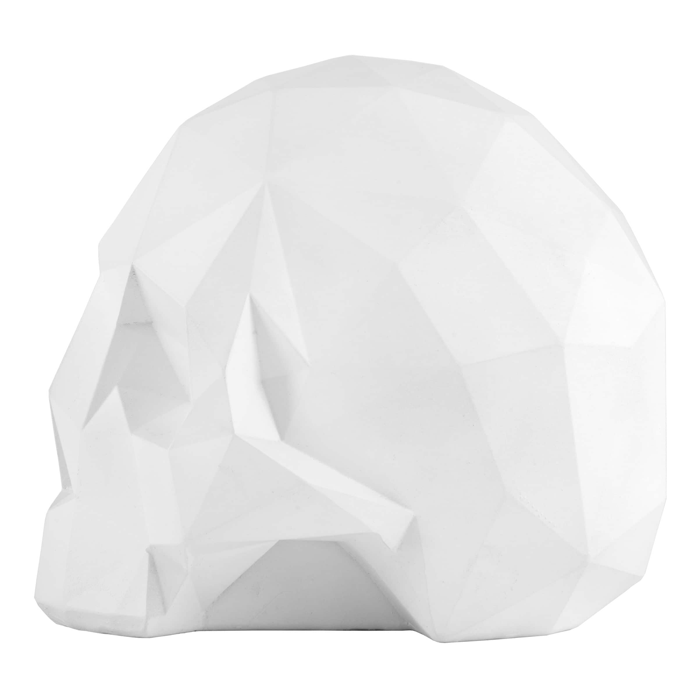 6&#x22; White Origami Skull Tabletop Figurine