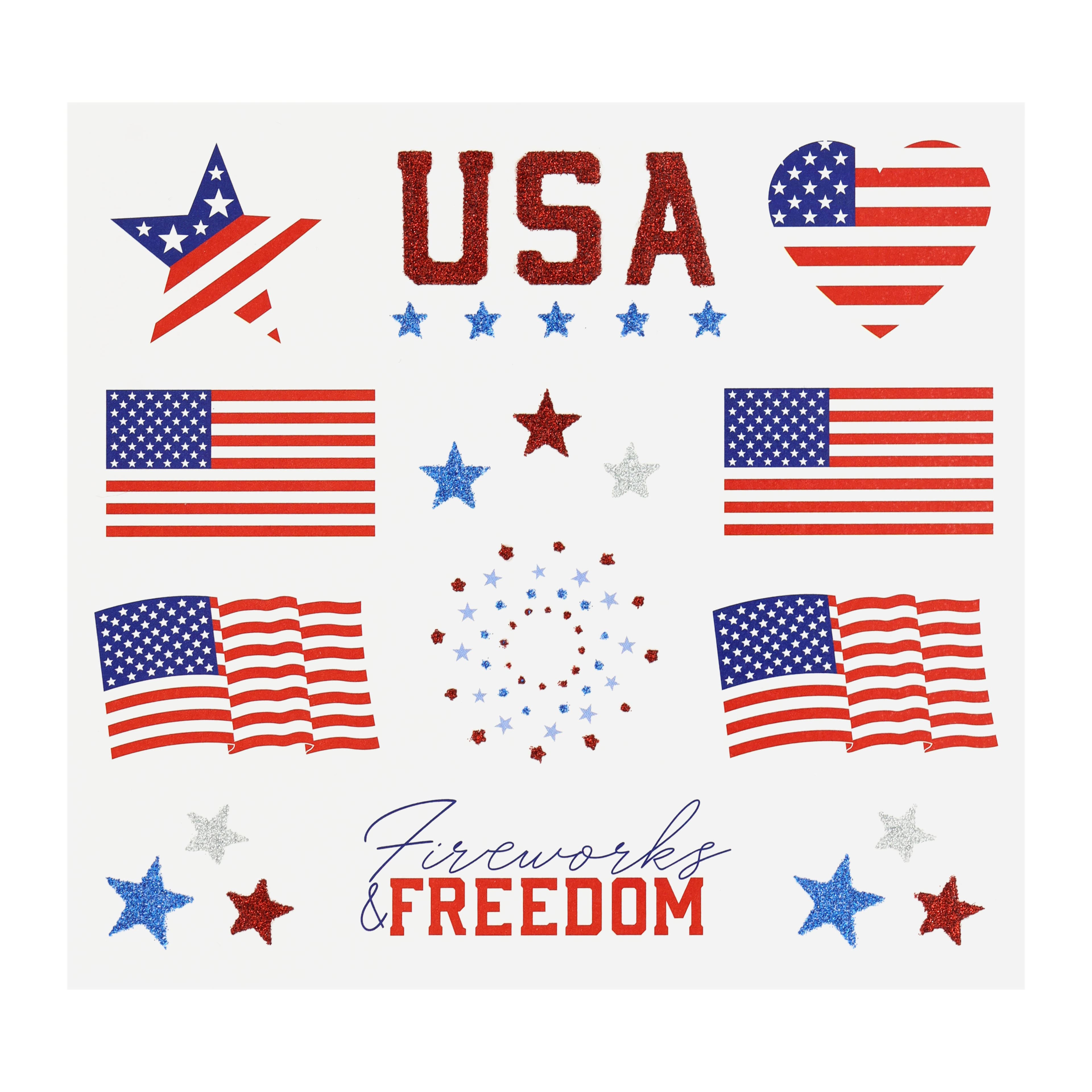 Red, White &#x26; Blue USA Flag Temporary Tattoos by Celebrate It&#x2122;