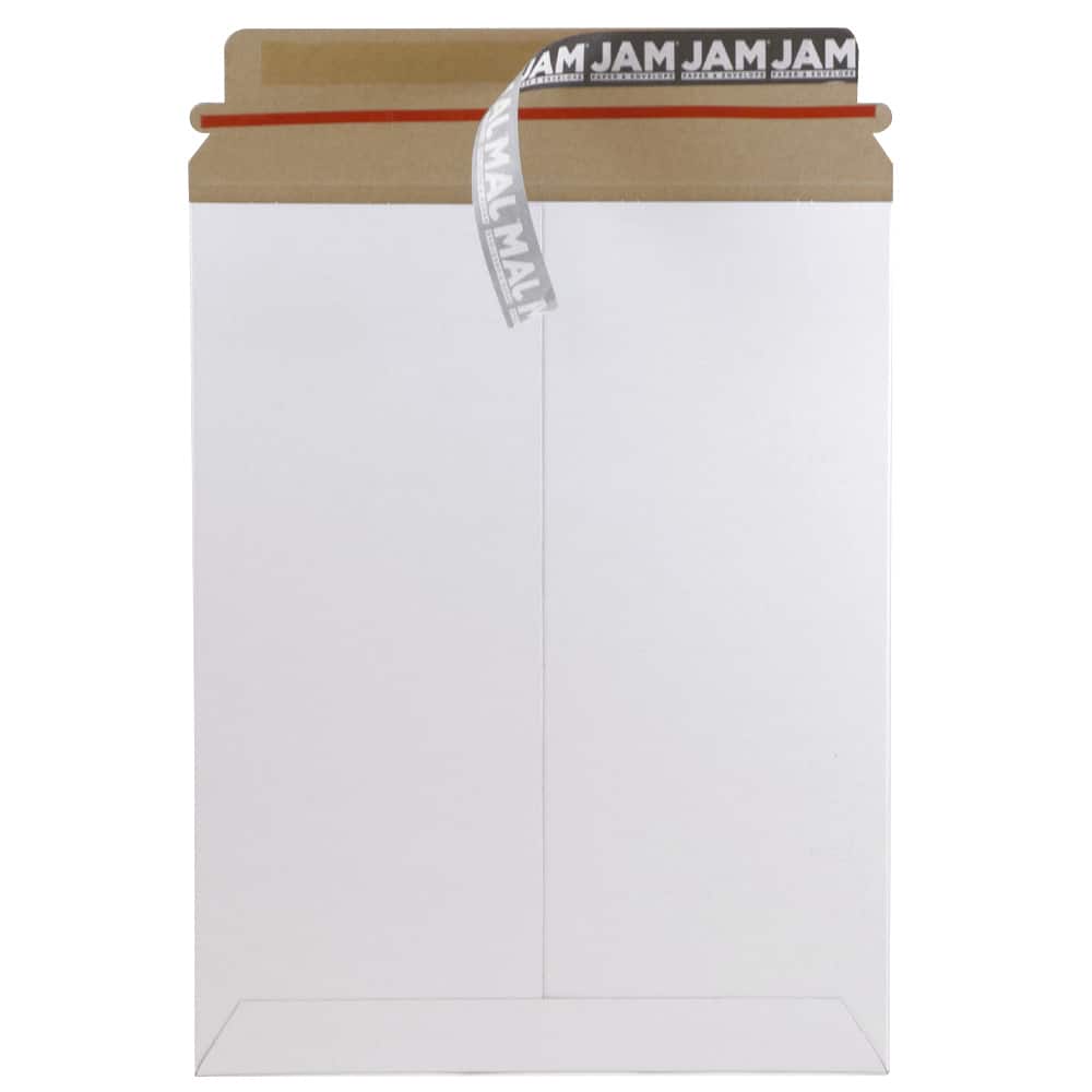 JAM Paper 9.75" x 12.25" White Flat Photo Mailer Peel & Seal Closure Envelopes, 6ct.