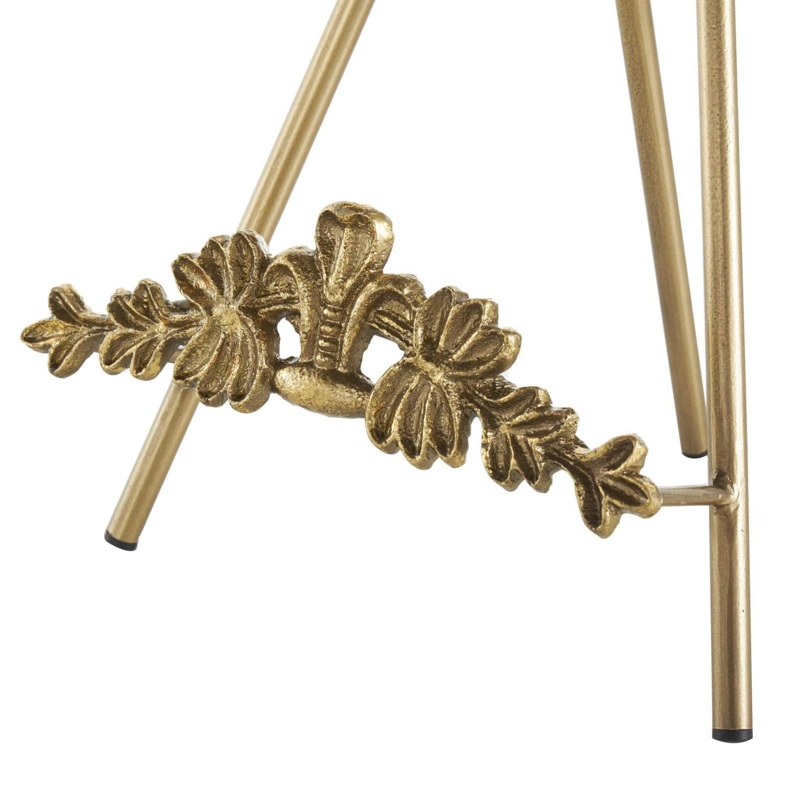 Gold Metal Arched Foldable Display Easel with Vine Emblem Set