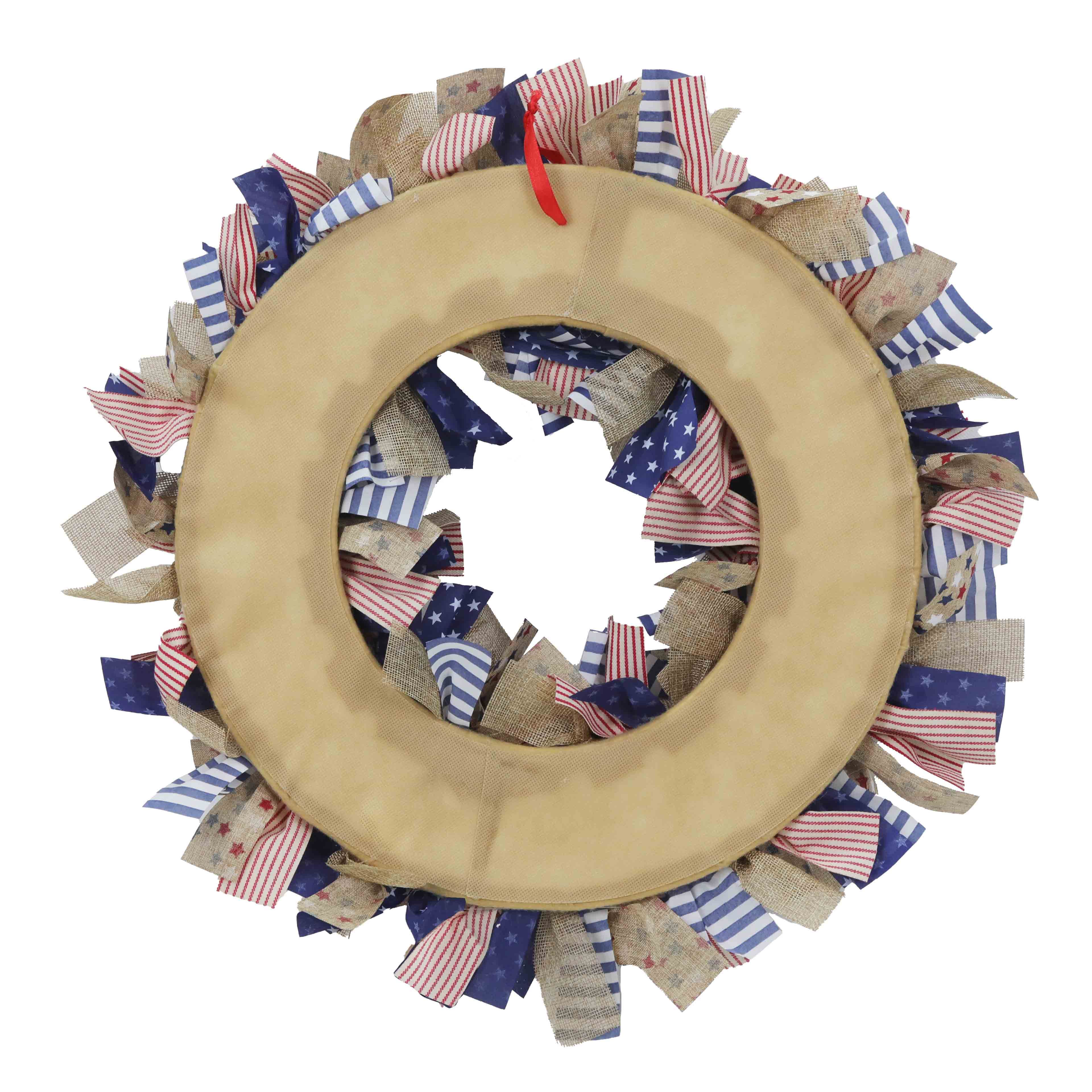 20&#x22; Stars &#x26; Stripes Ribbon Wreath by Celebrate It&#x2122;