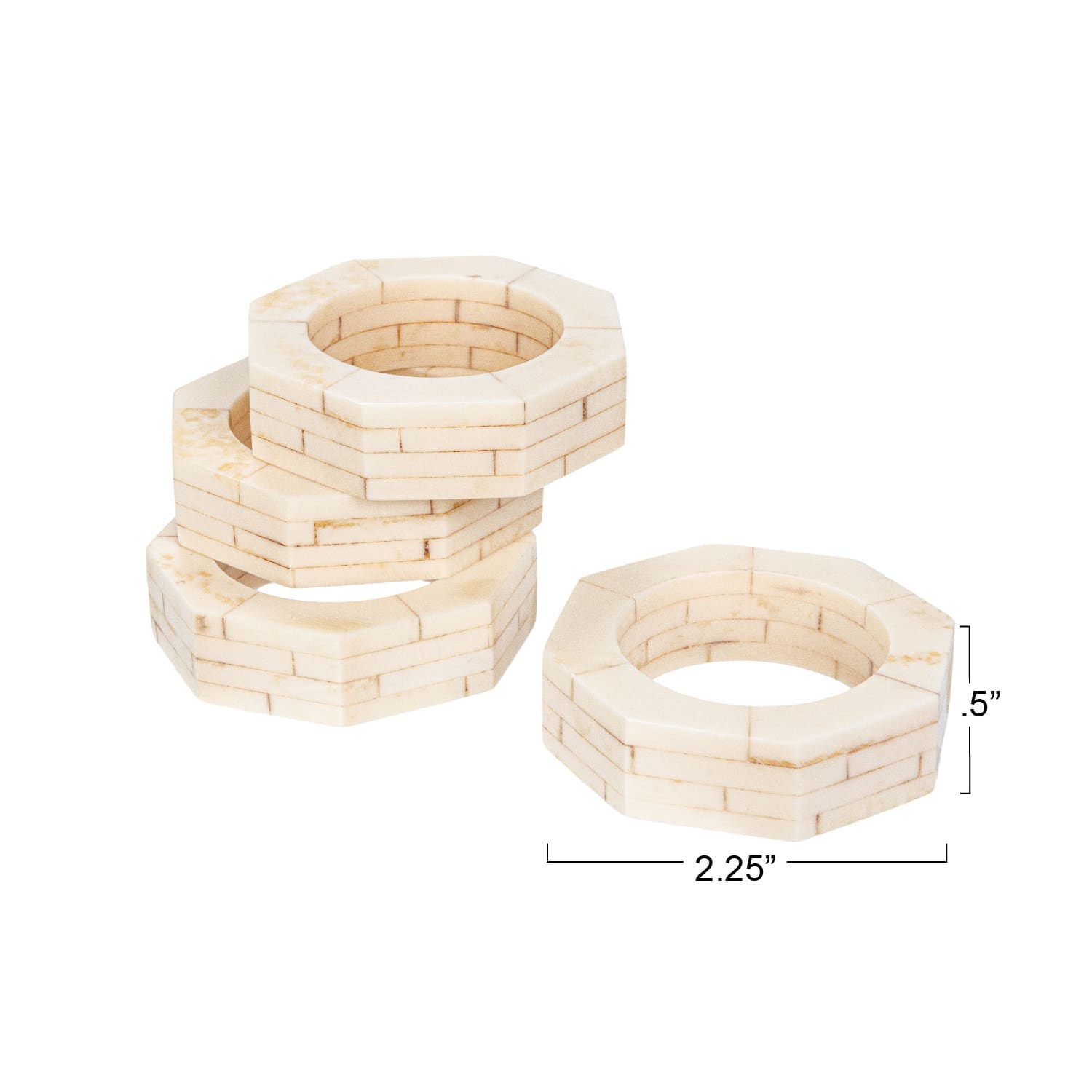 Hello Honey&#xAE; Cream Octagon Napkin Rings, 4ct.
