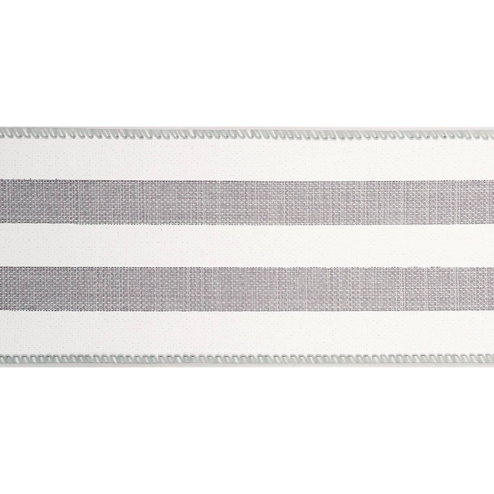 2.5&#x22; Faux Linen Wired Thick Striped Ribbon by Celebrate It&#x2122; D&#xE9;cor