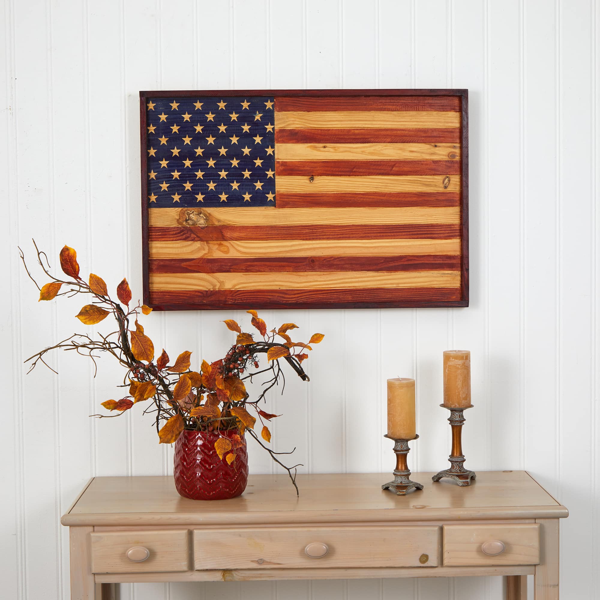 36&#x22; Wood American Flag Wall D&#xE9;cor