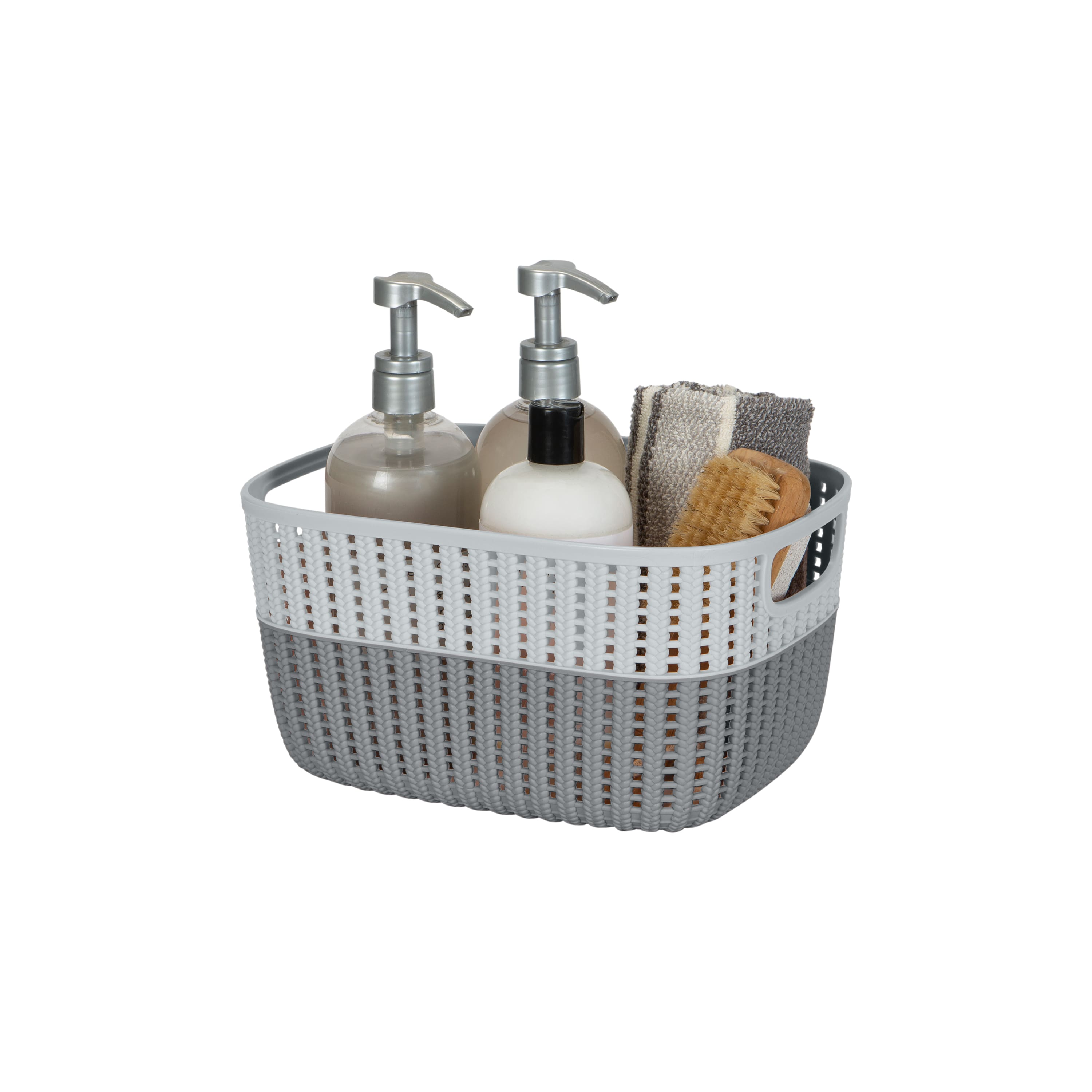 Simplify Medium Gray 2-Tone Decorative Storage Basket