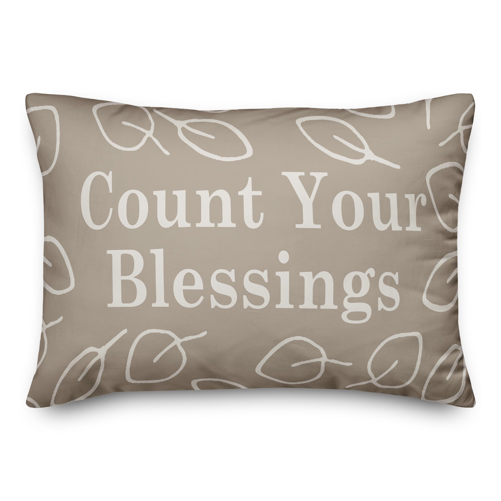 Brown Count Your Blessings Throw Pillow