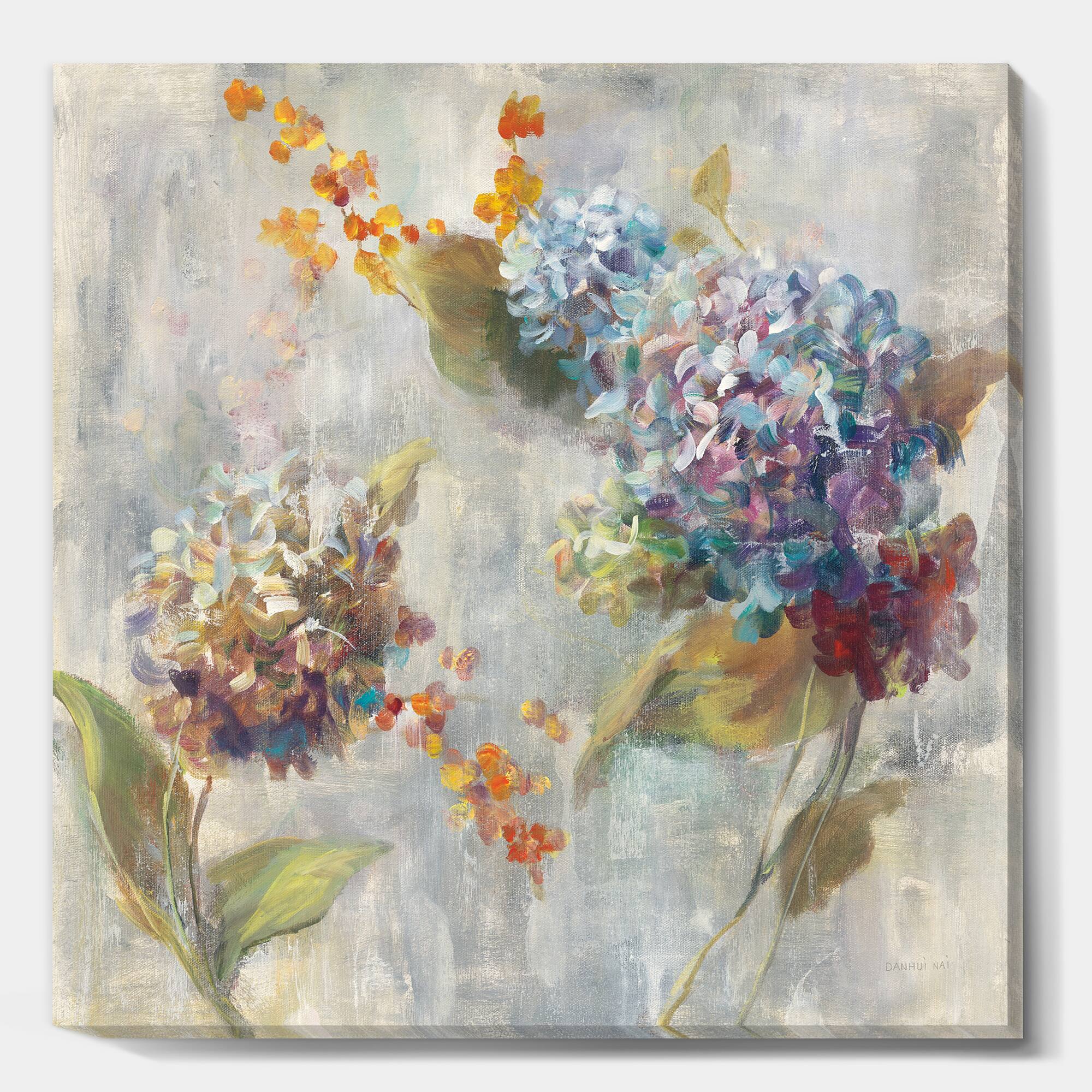 Designart - Autumn Hydrangea - Traditional Canvas Art