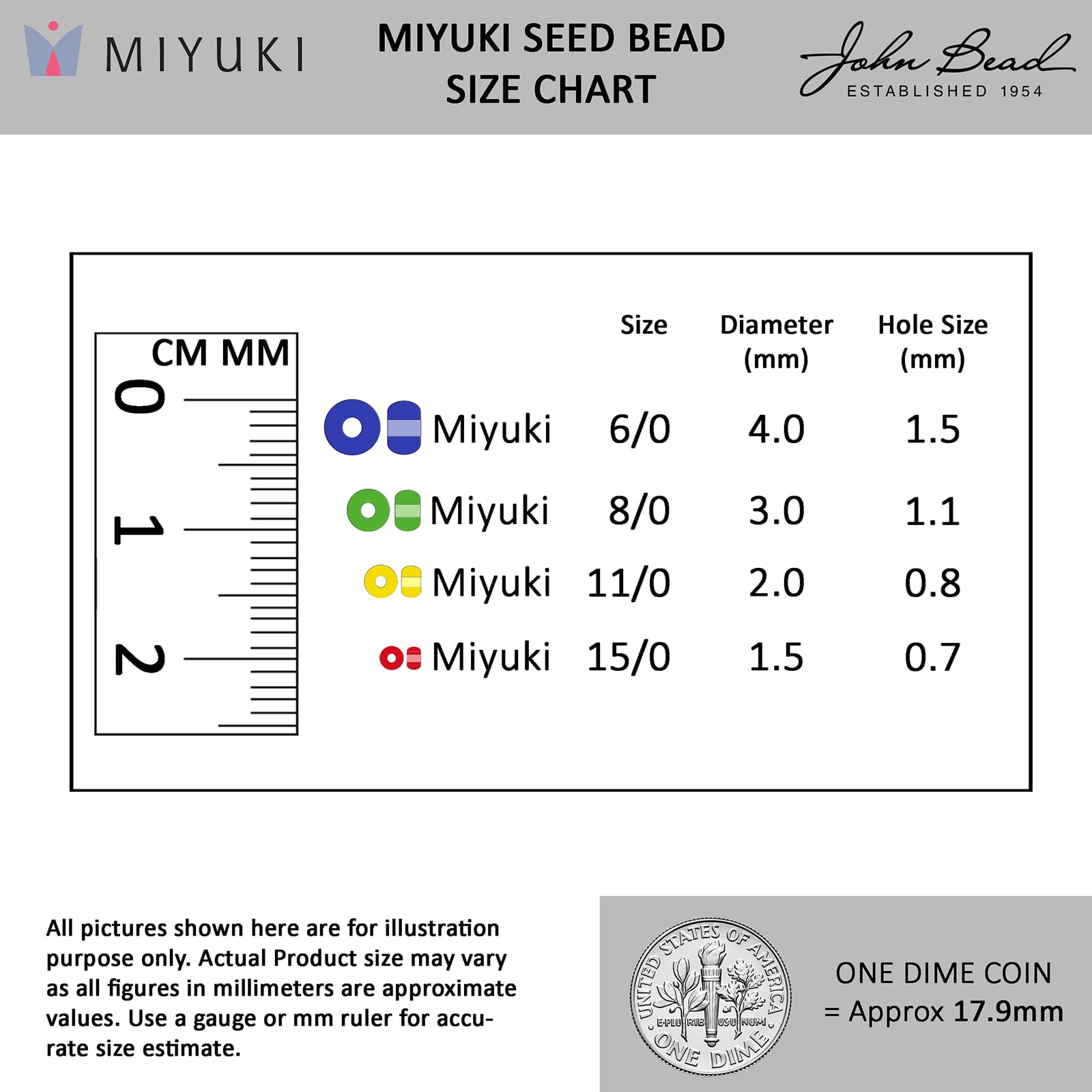 John Bead Miyuki&#xAE; 11/0 Glass Seed Beads, 250g