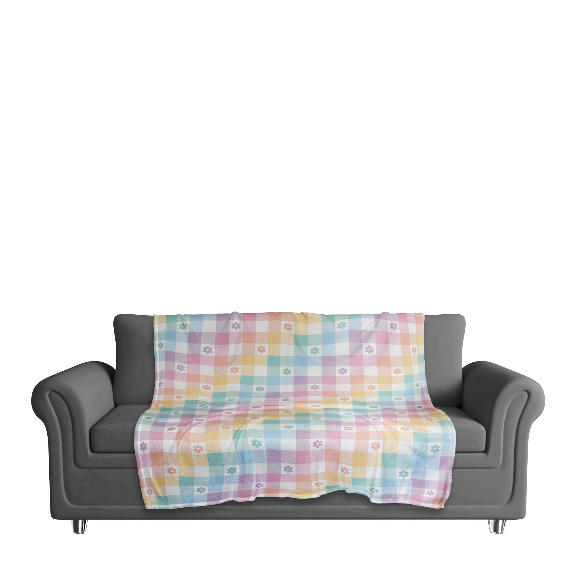Pastel Buffalo Check 50&#x22; x 60&#x22; Sherpa Fleece Blanket
