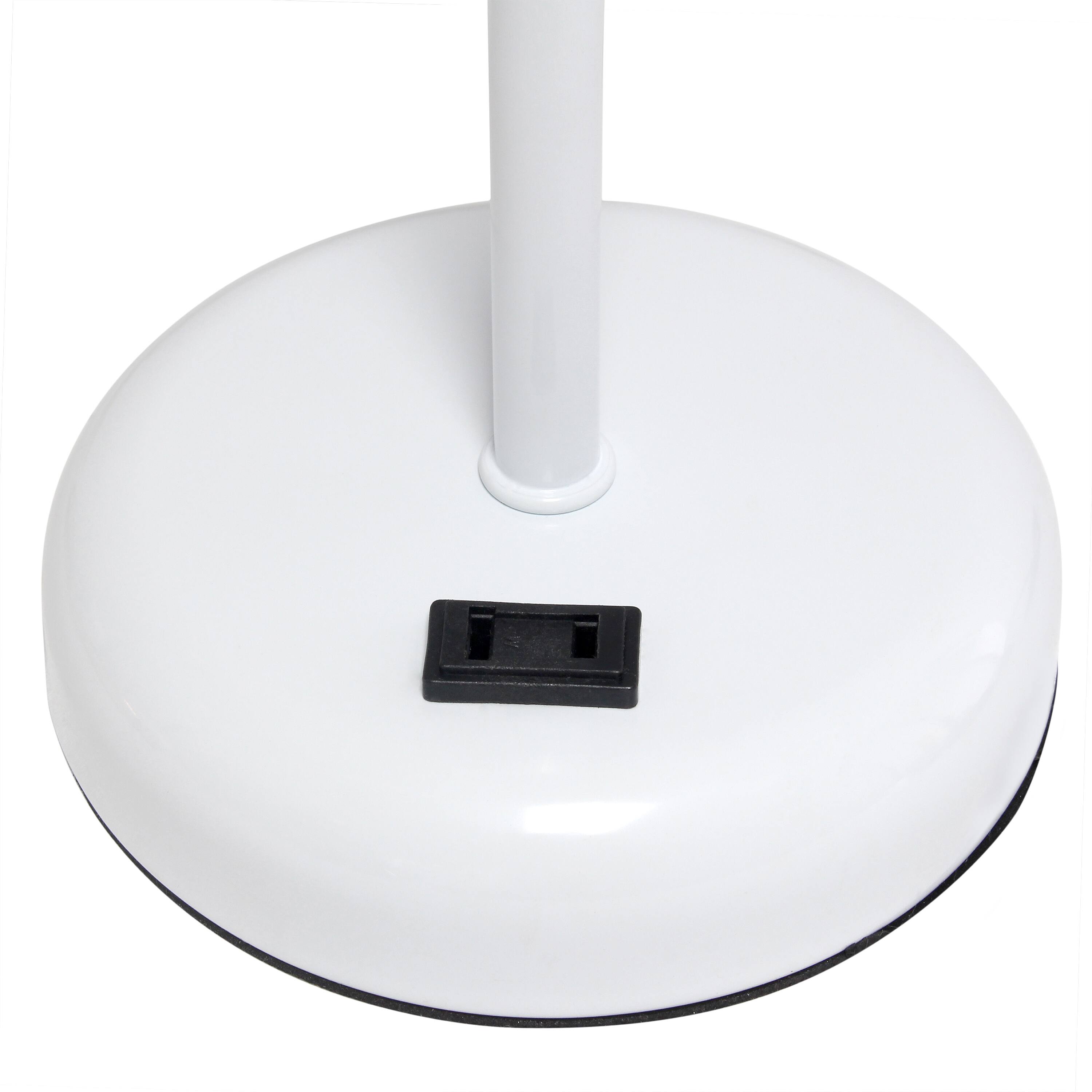 LimeLights White Base Lamp with Charging Outlet