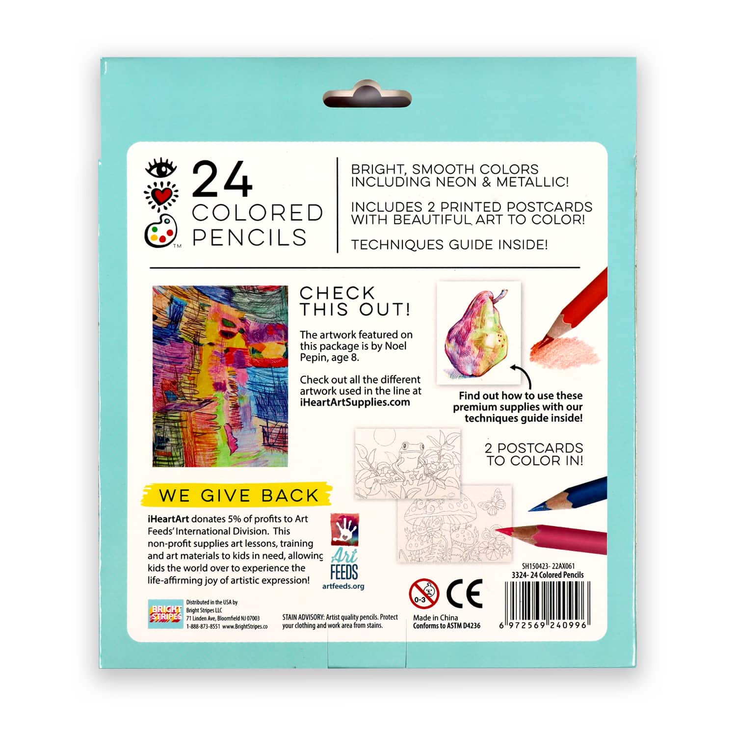 Bright Stripes 24 Colored Pencil Set