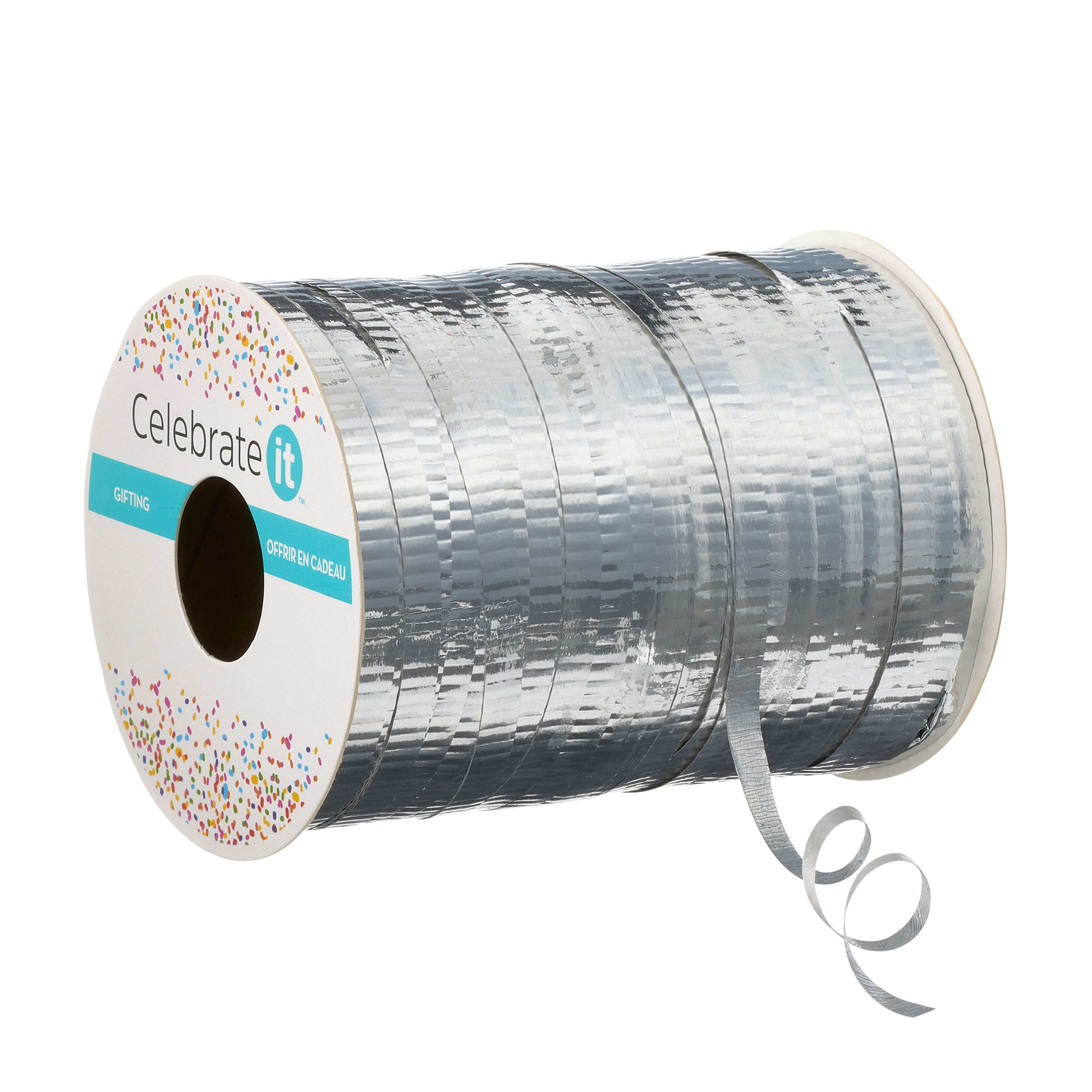 100yd. Silver Crimped Curling Ribbon by Celebrate It&#x2122;