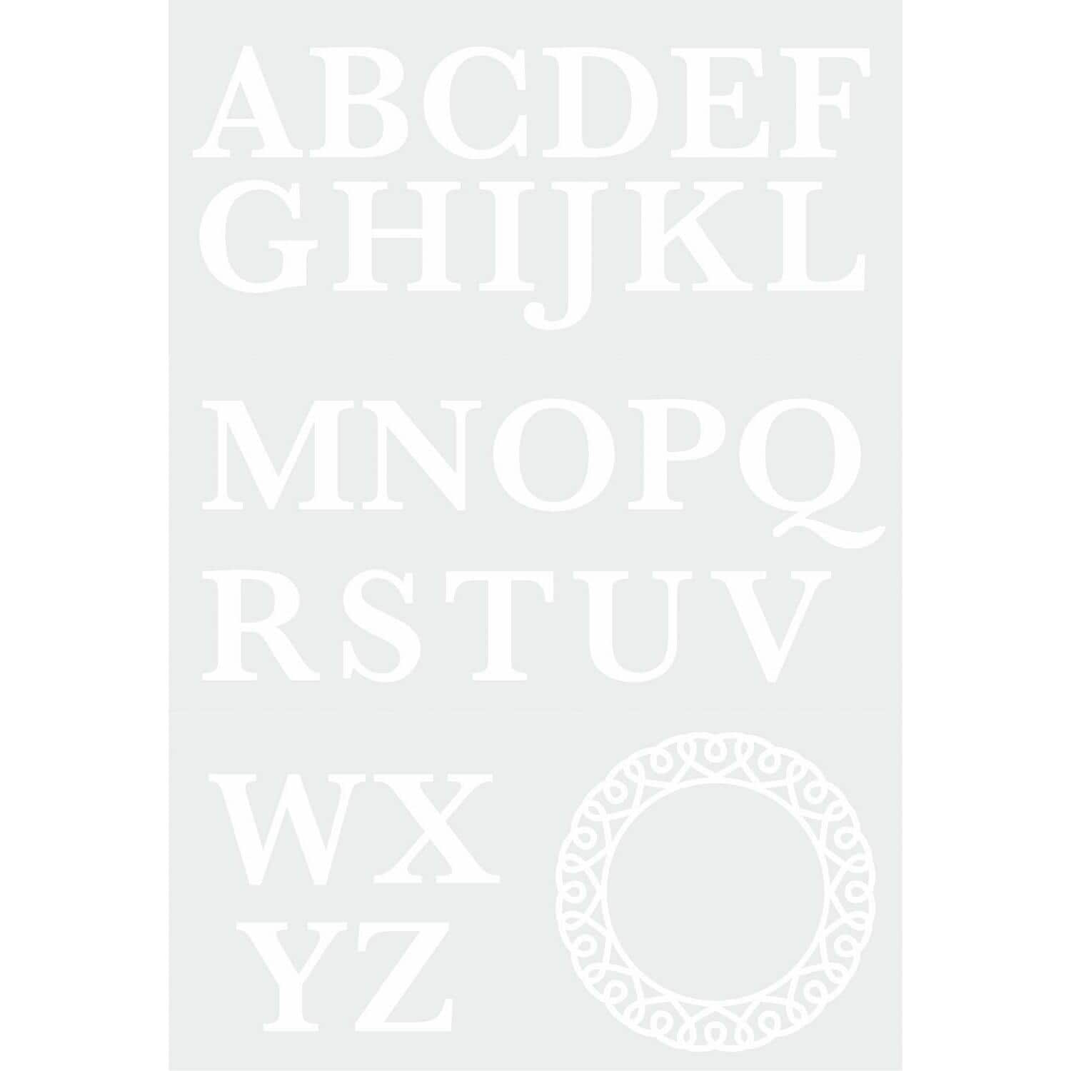 RoomMates White Serif Monogram Peel &#x26; Stick Giant Decals