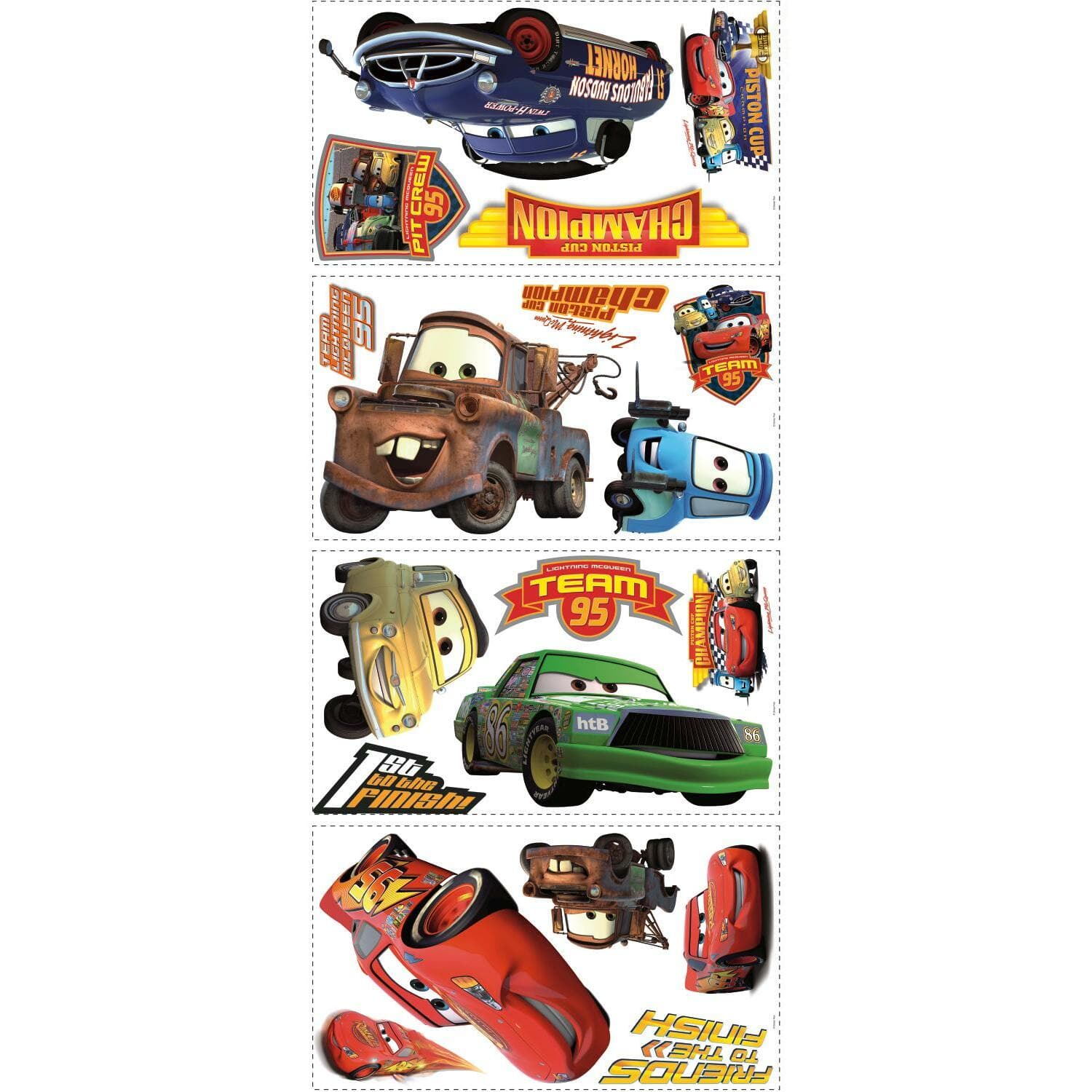 RoomMates Cars Piston Cup Champs Peel &#x26; Stick Wall Decal