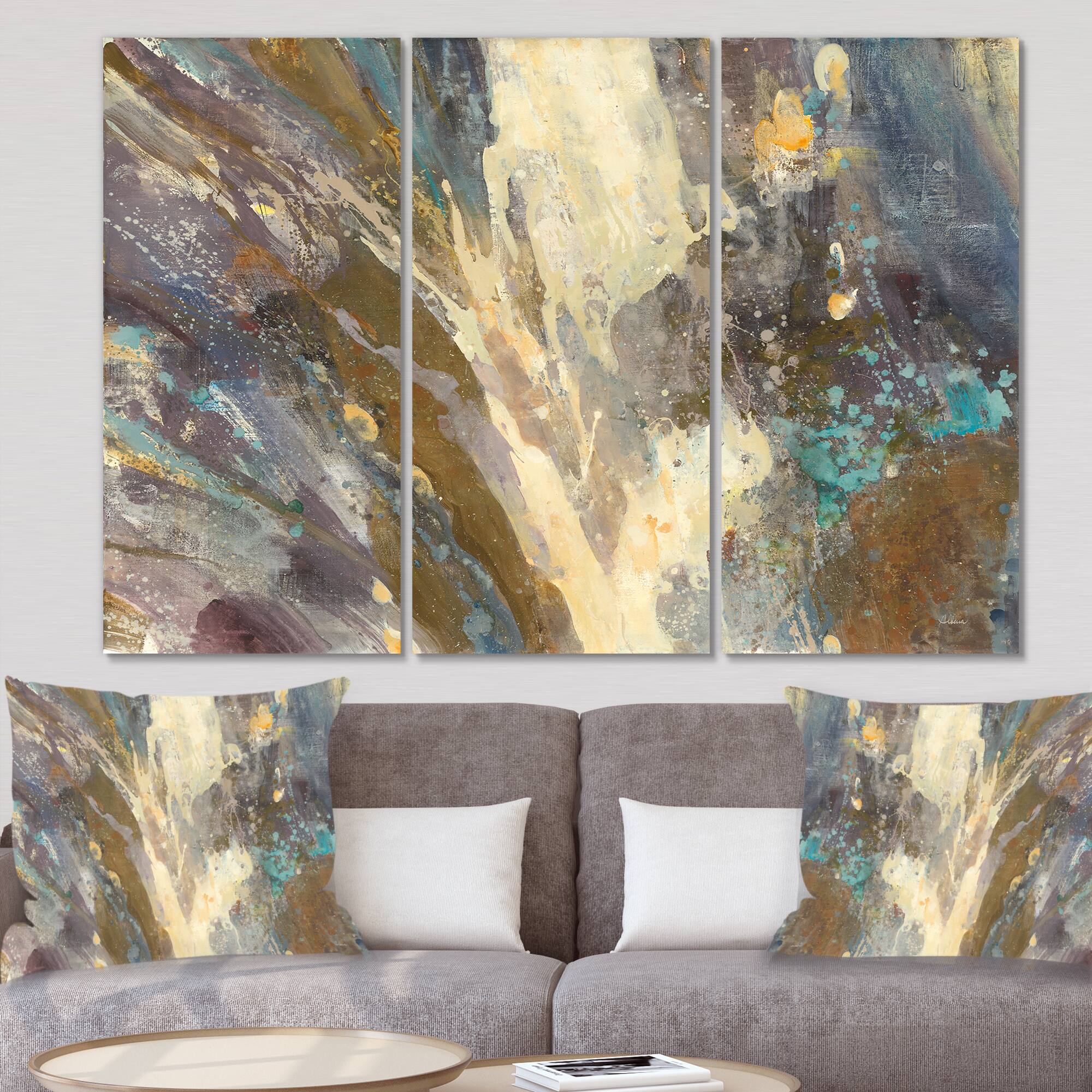 Designart - Fire and Ice Minerals IV - Farmhouse Premium Canvas Wall Art