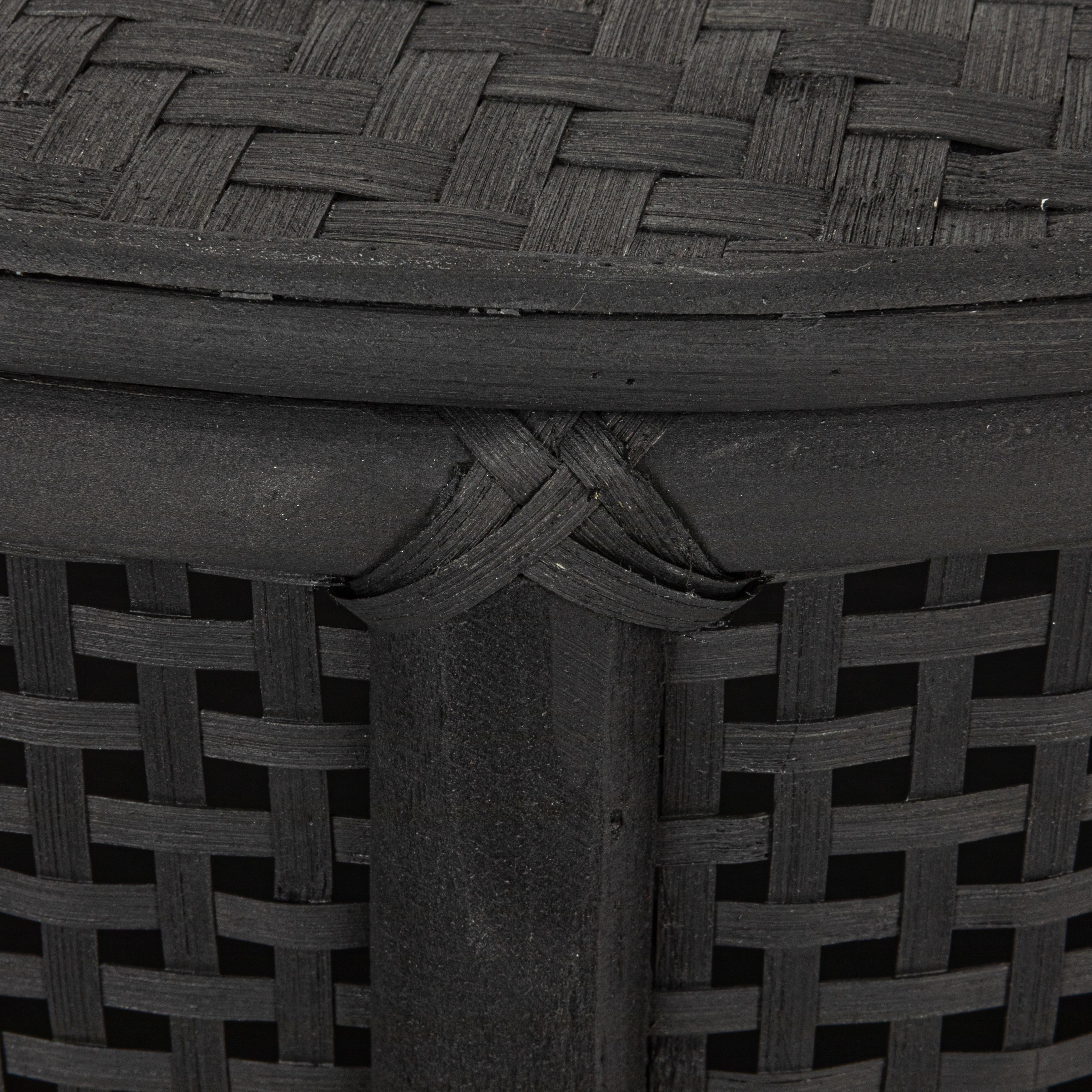 Hello Honey® Round Bamboo & Rattan Accent Table