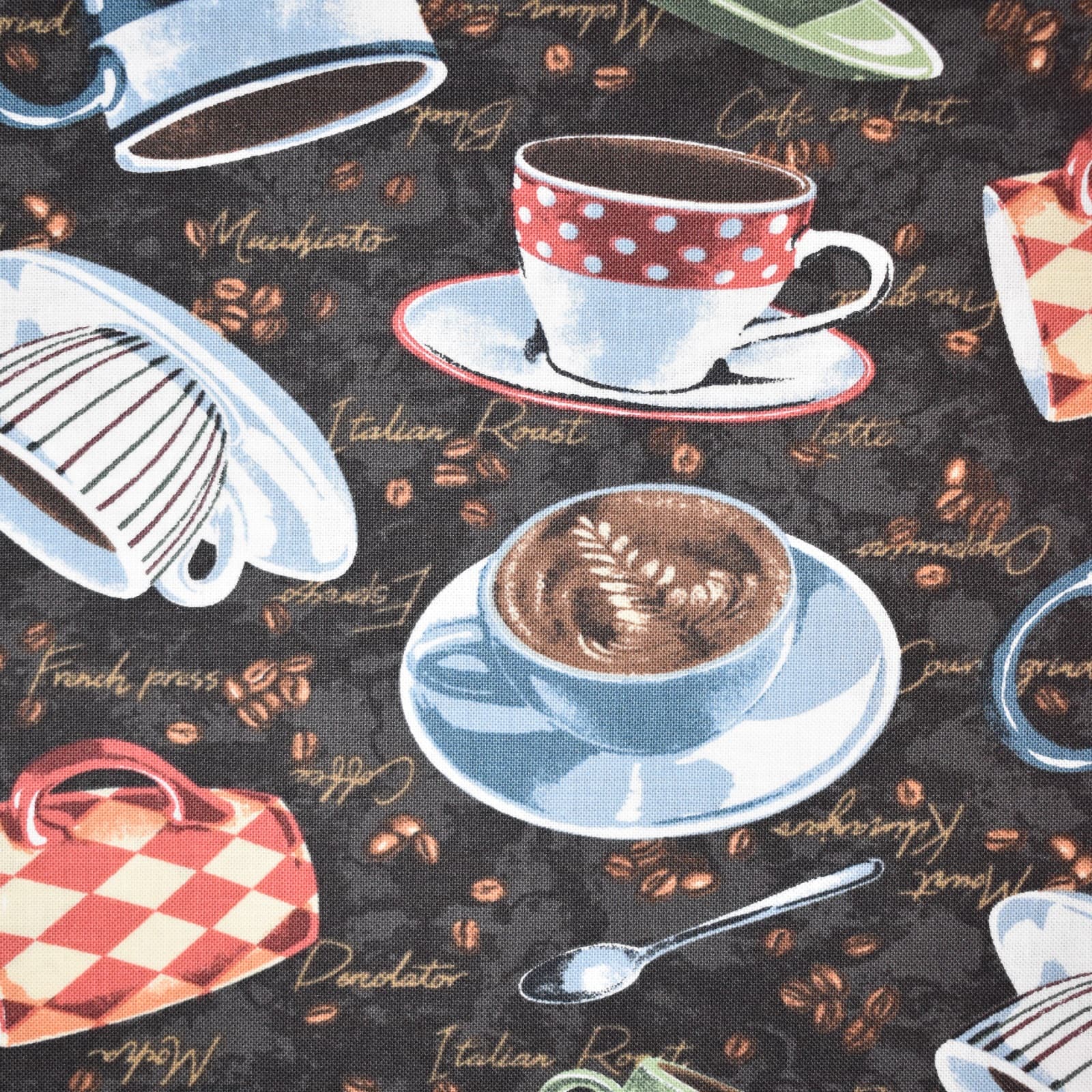 Brown Coffee Mug Toss Cotton Fabric