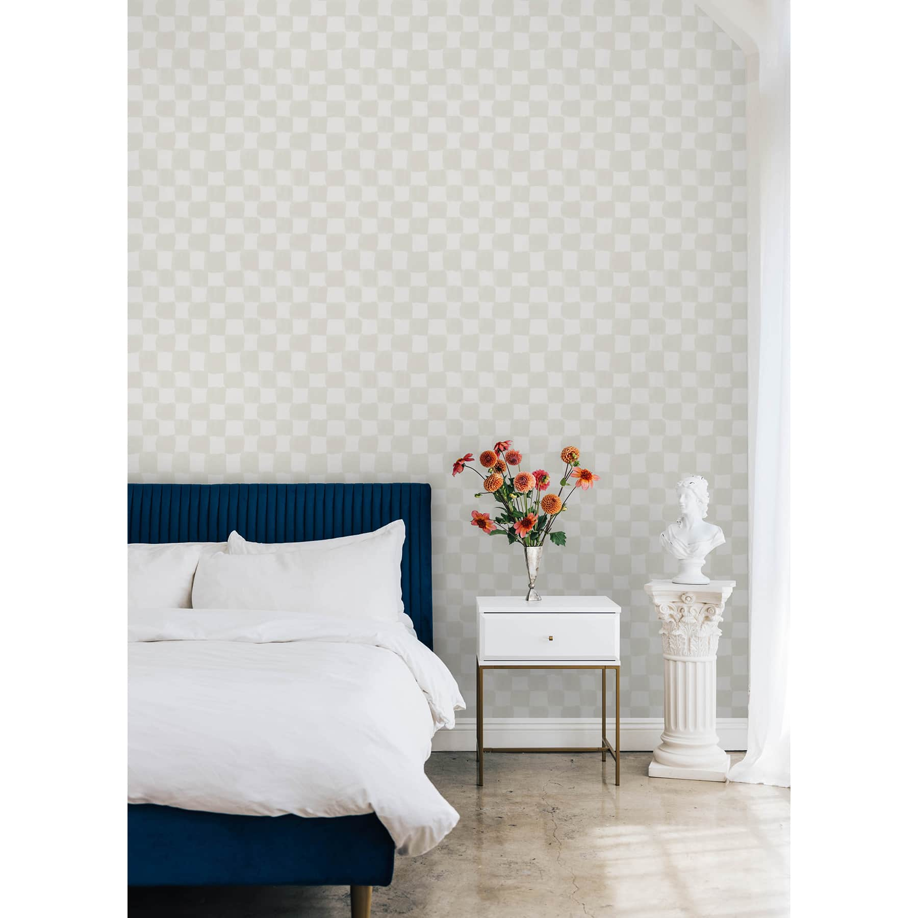 RoomMates Mr. Kate Tess Watercolor Soft Checker Peel &#x26; Stick Wallpaper