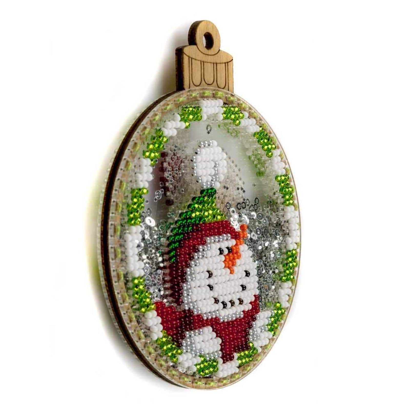 Wonderland Crafts Snowman &#x26; Santa Ball Ornament Bead Embroidery Kit