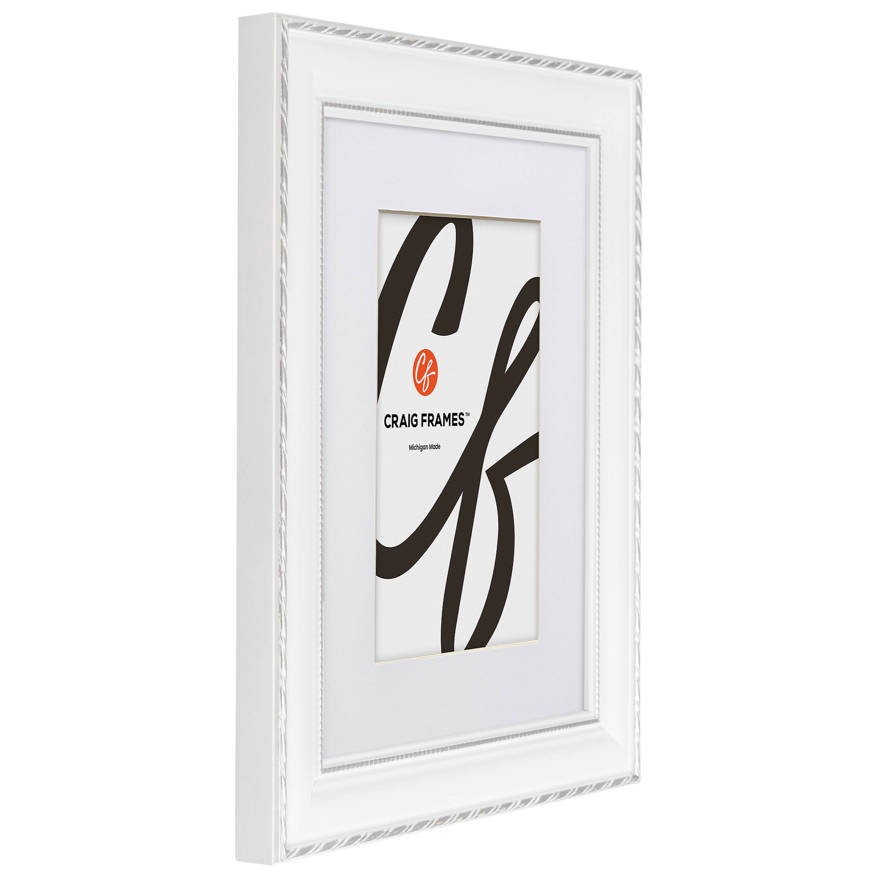 4 Pack Craig Frames Victoria White &#x26; Silver Picture Frame with Mat