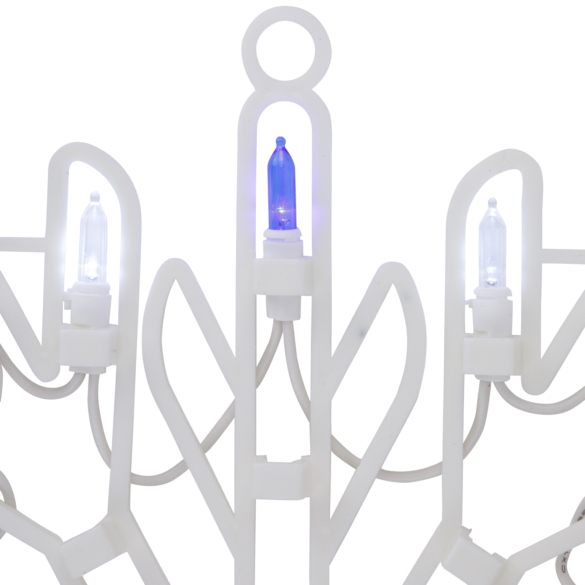 16" LED Lighted Pure White & Blue Snowflake Christmas Window Silhouette Décor