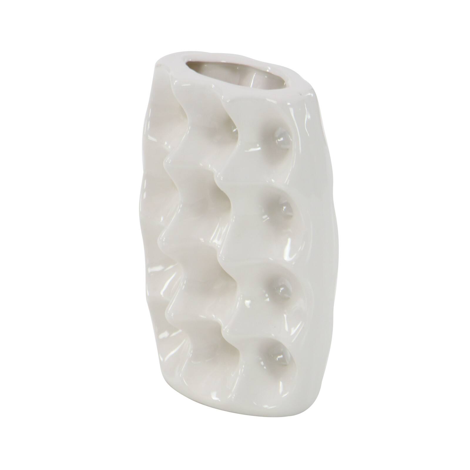 CosmoLiving by Cosmopolitan White Stoneware Modern Vase Set