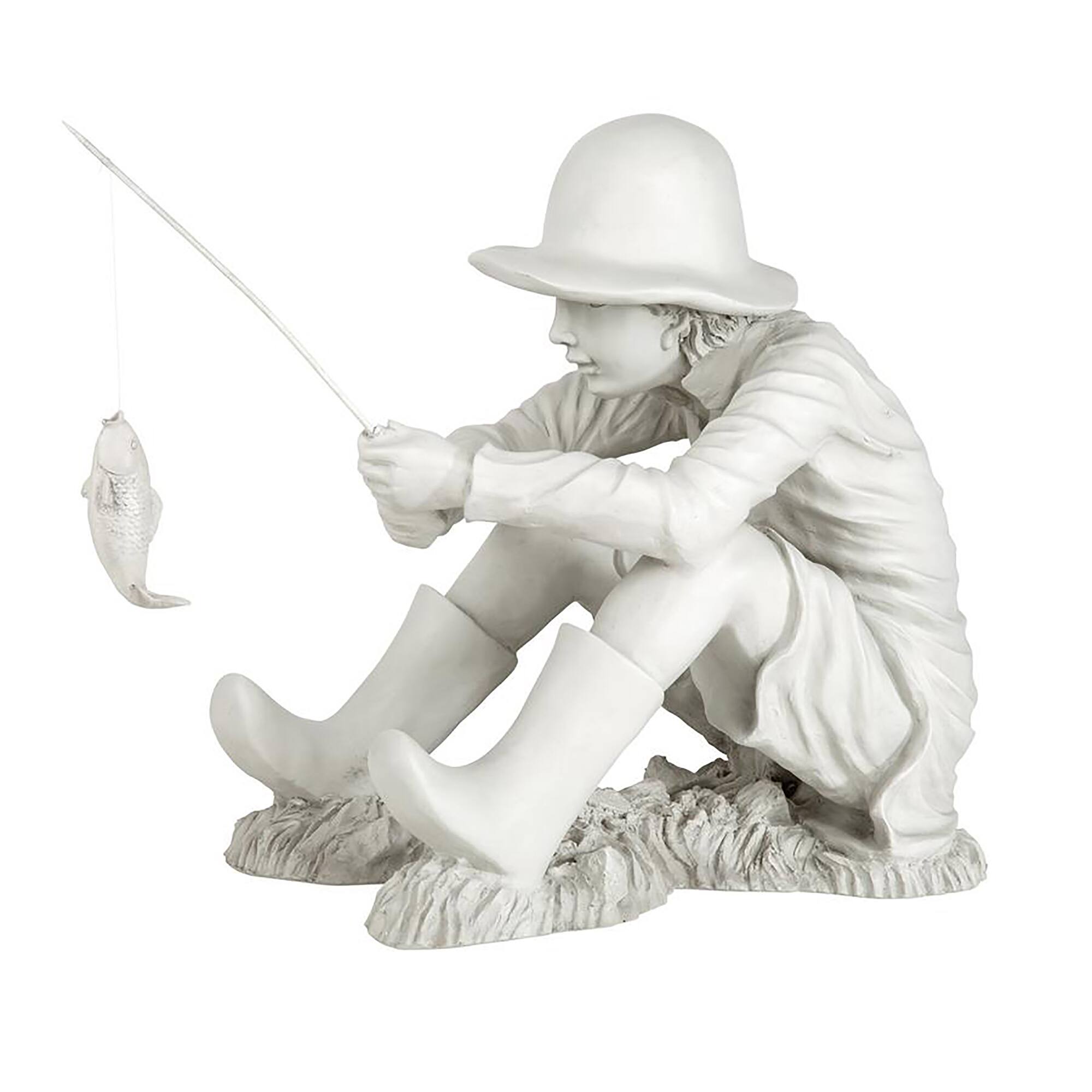 Design Toscano 17&#x22; Gone Fishing Fisherman Statue