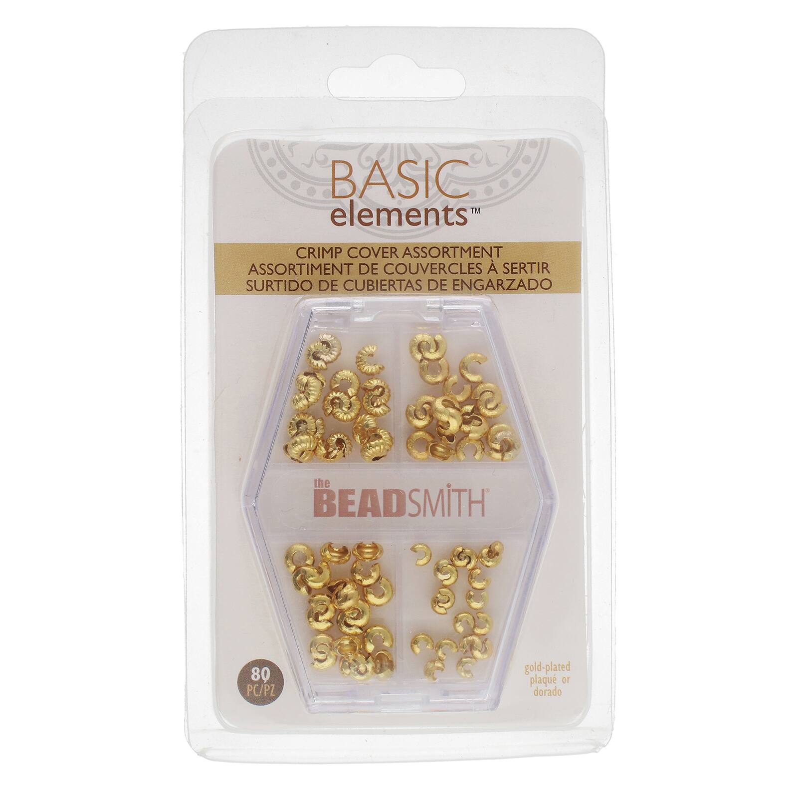 The Beadsmith® Gold Plated Crimp Bead Cover, 80ct.