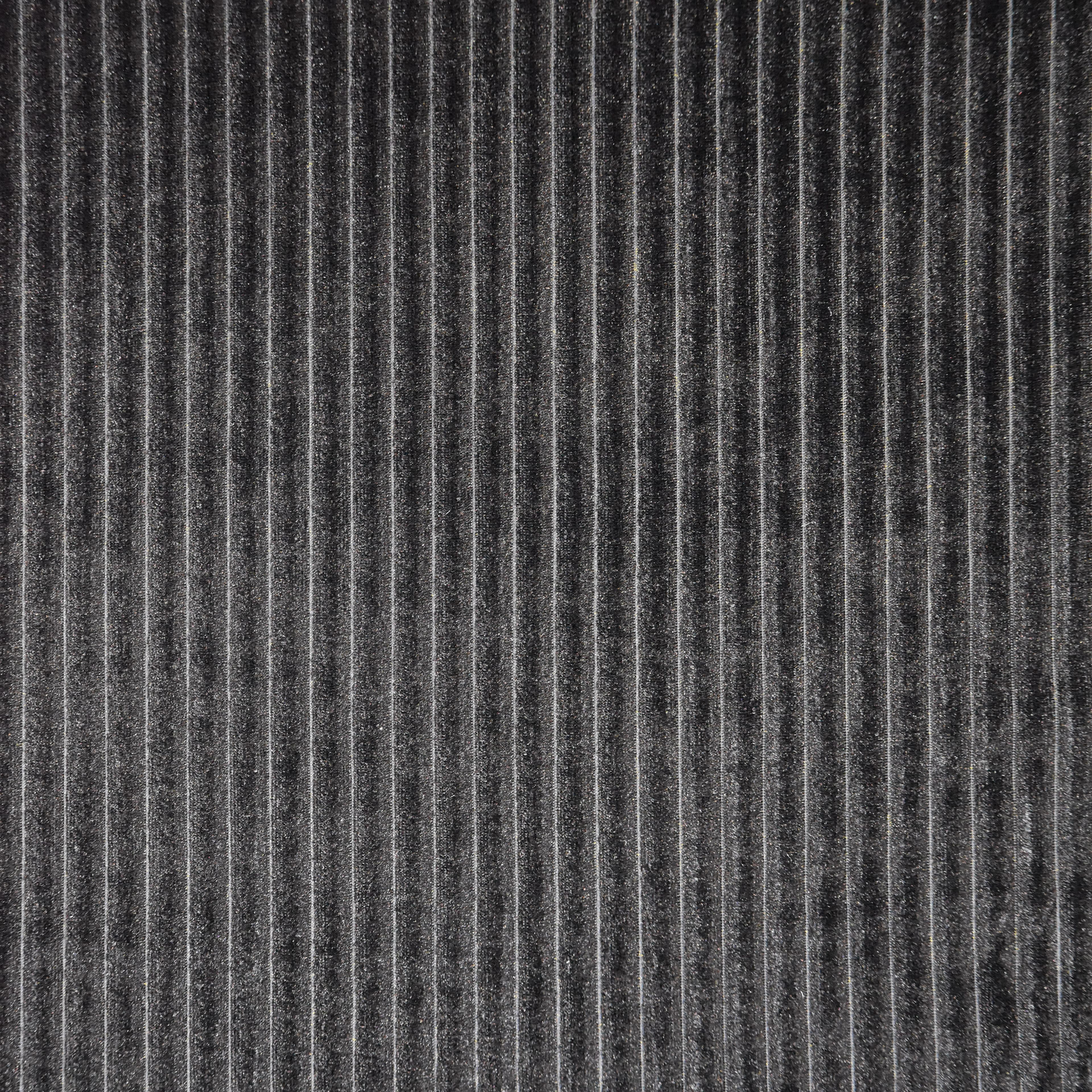 Feldman Black Ribbed Stretch Velvet Fabric