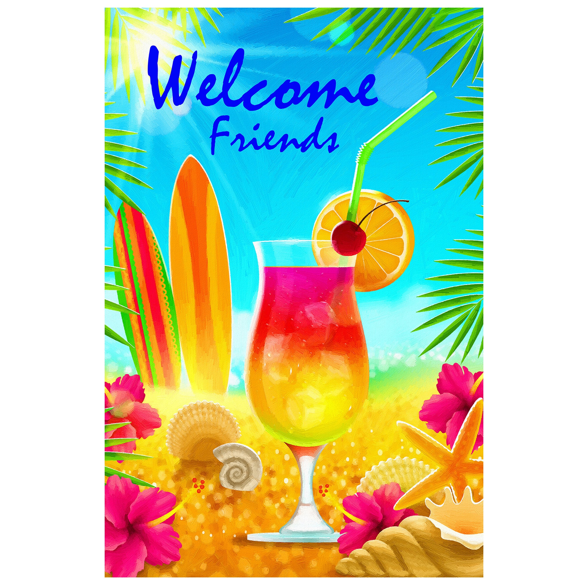 Tropical Beach Garden Flag