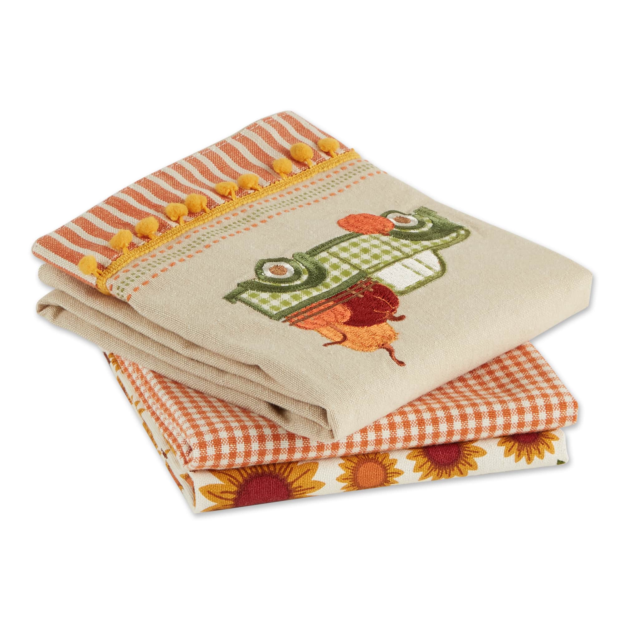 DII&#xAE; Pumpkin Patch Truck Dishtowel Set