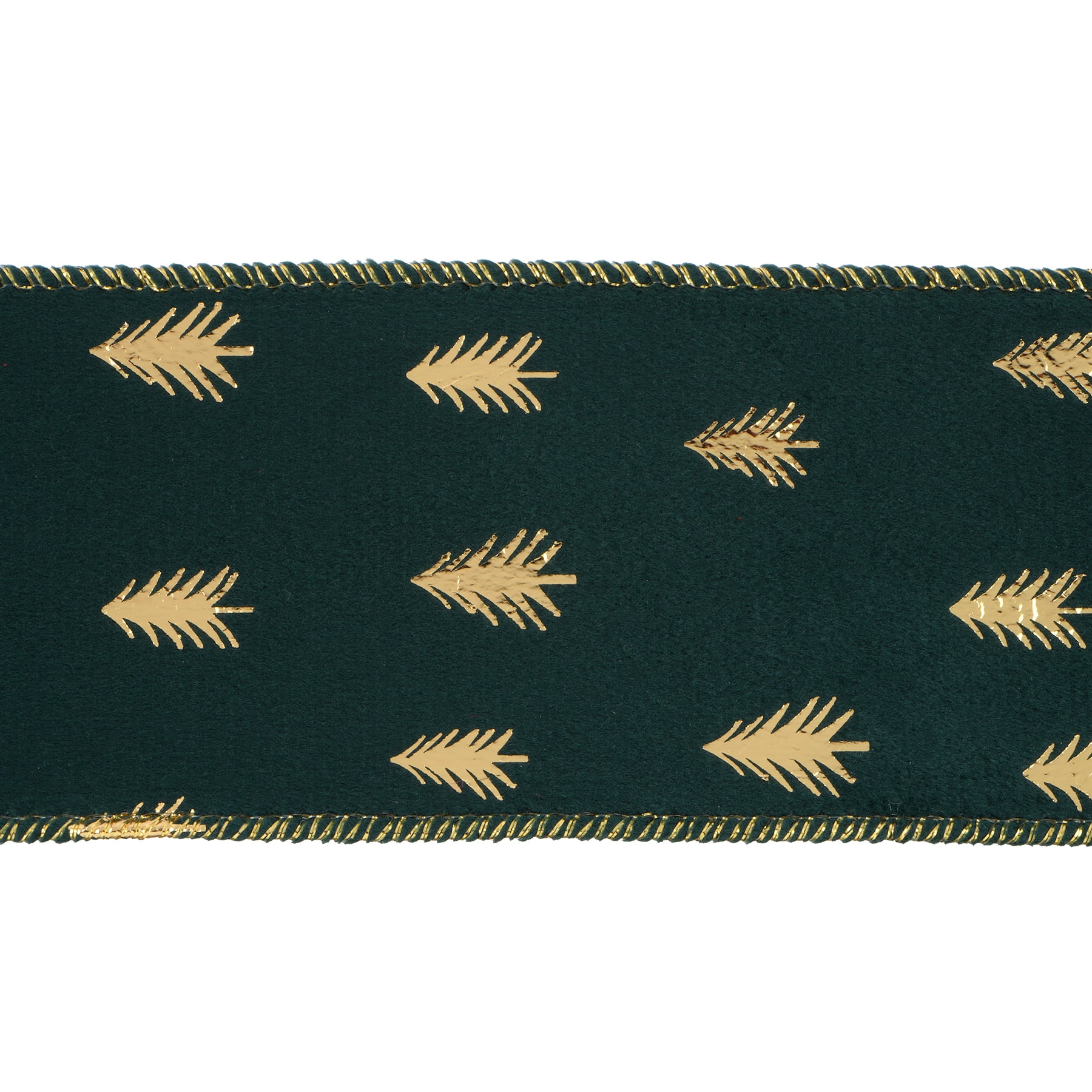 2.5&#x22; x 20ft. Green &#x26; Gold Trees Wired Ribbon by Celebrate It&#xAE;