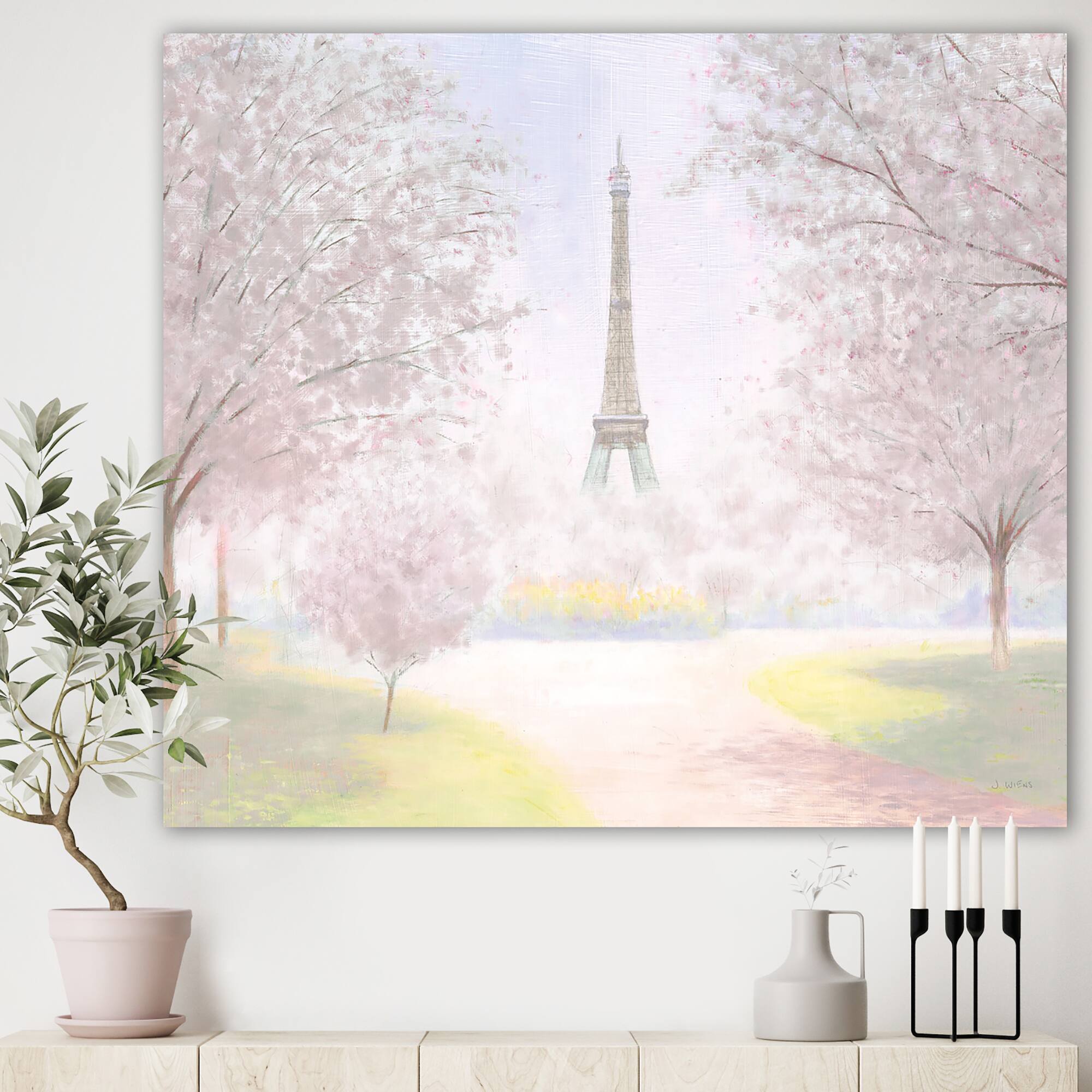 Designart - Pretty Paris - Landscape Canvas Art