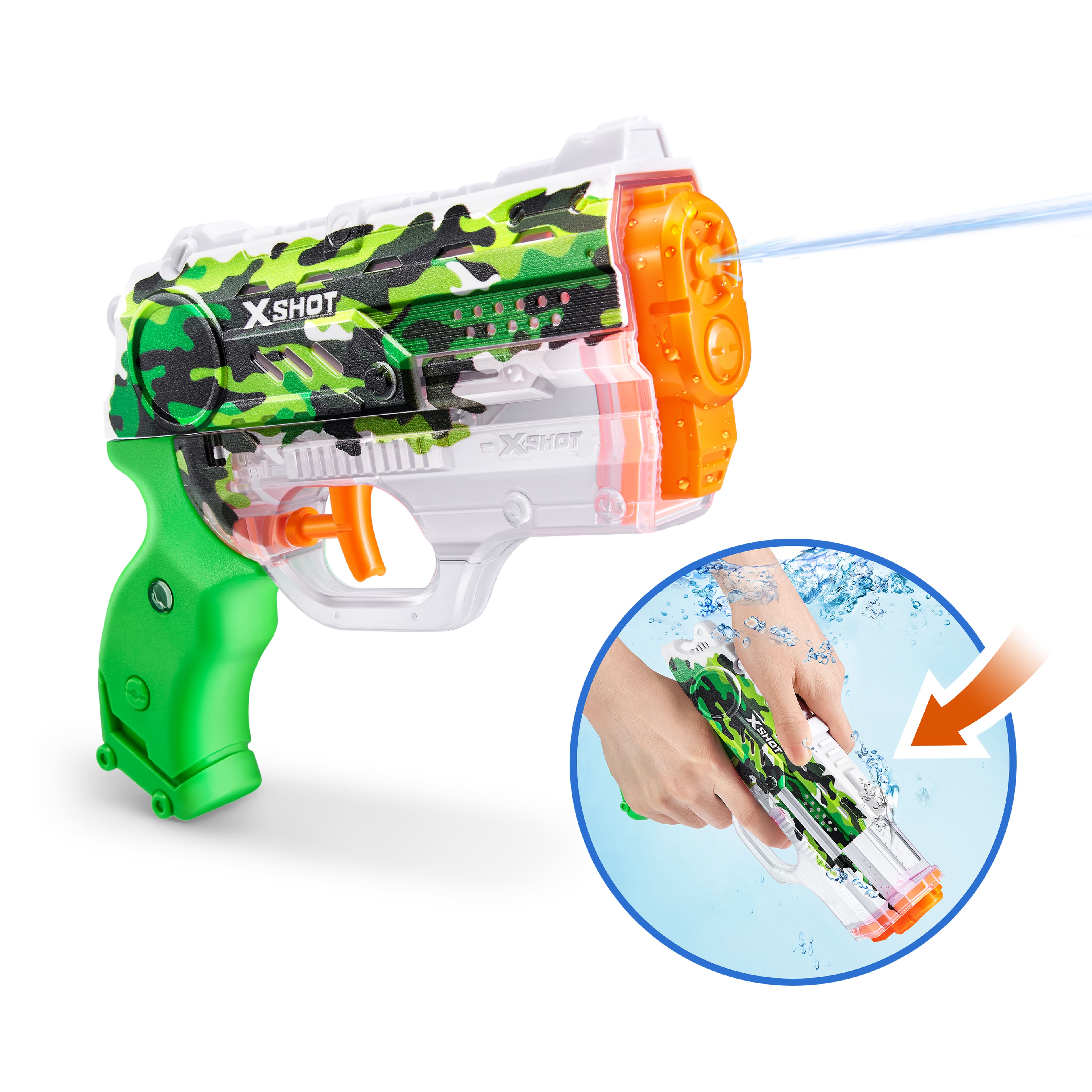 Assorted Zuru X-SHOT Fast Fill Skins Nano Water Blaster, 1pc.