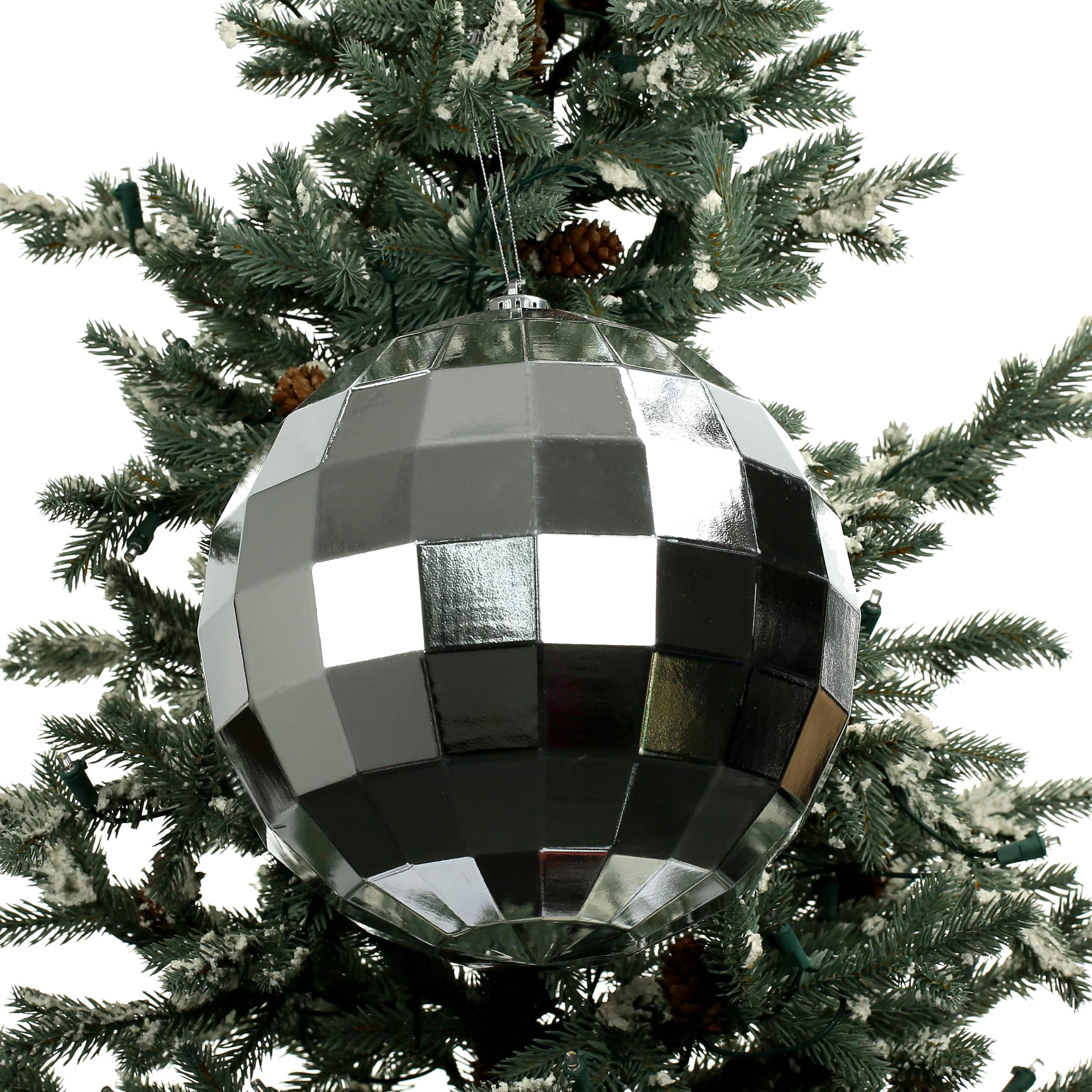 9.75&#x22; Silver Disco Shatterproof Ball Ornament by Ashland&#xAE;